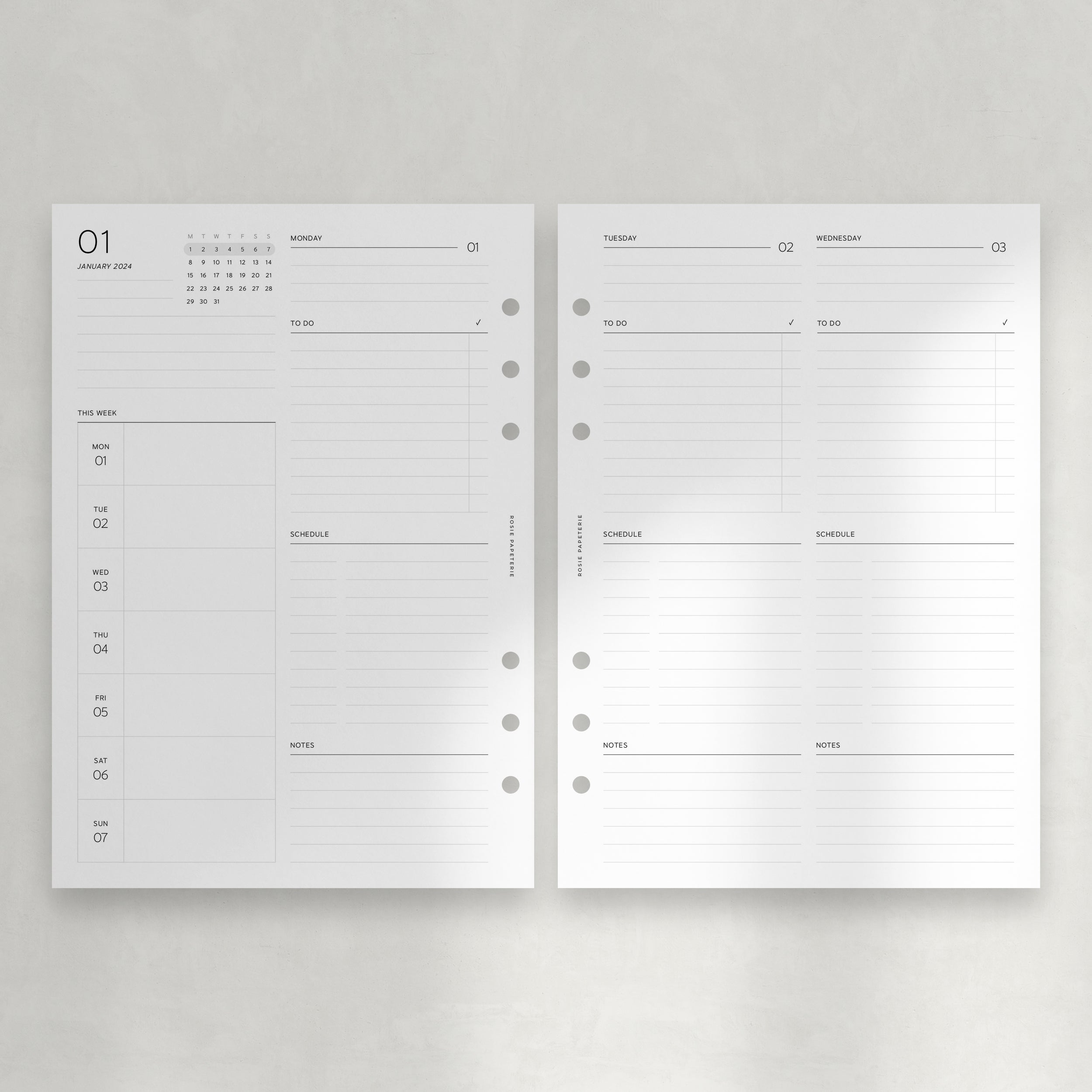 2023 Daily Planner, Minimal Set Up with Louis Vuitton Inserts