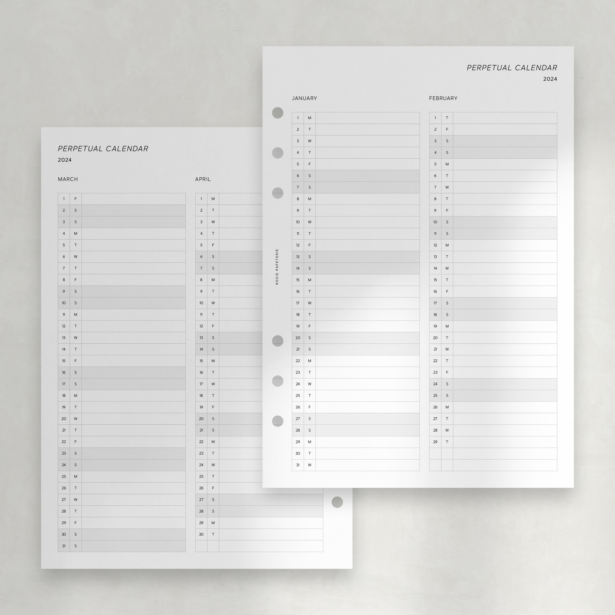 2024 Perpetual Calendar - PDF – Rosie Papeterie
