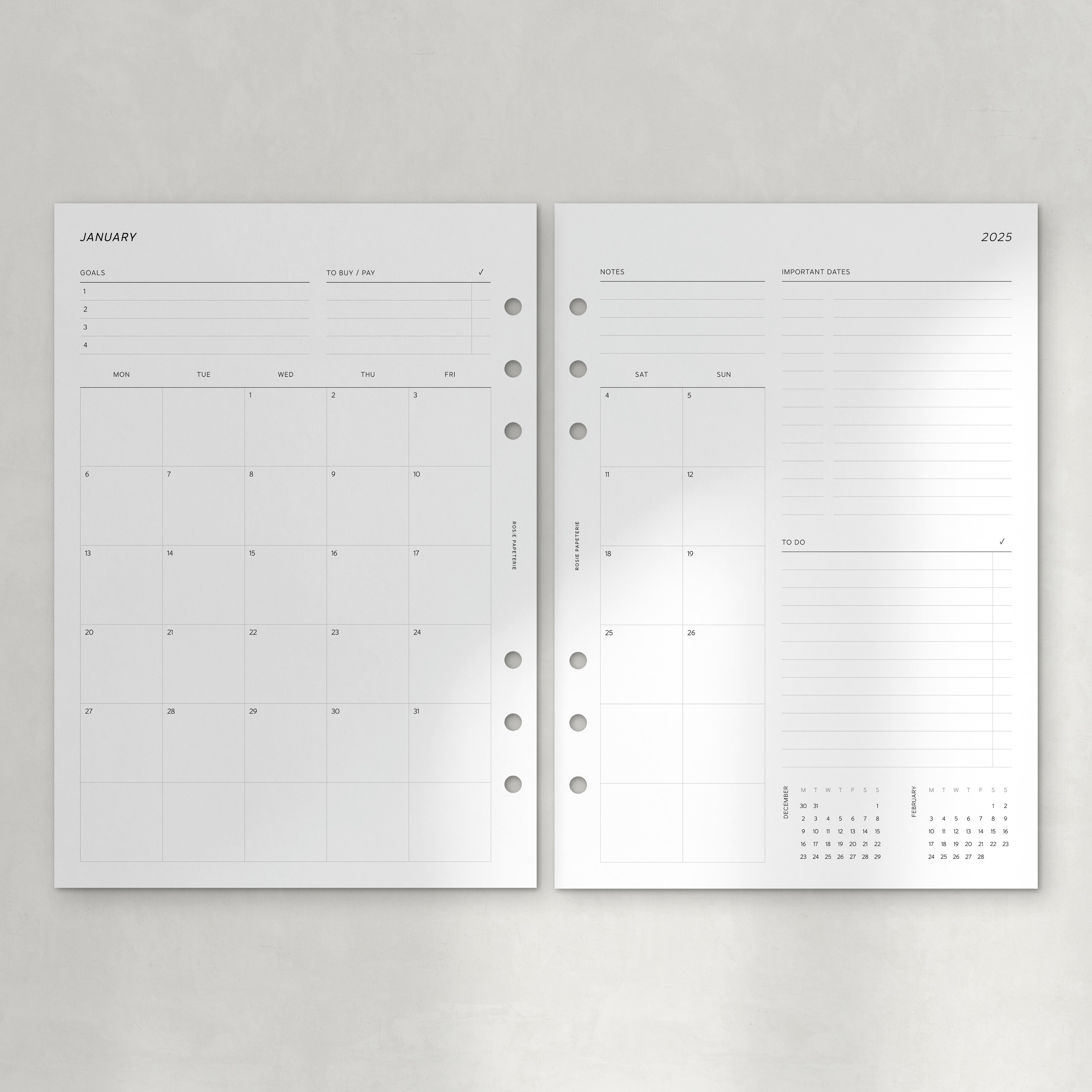 2025 Month on 2 Pages No.2