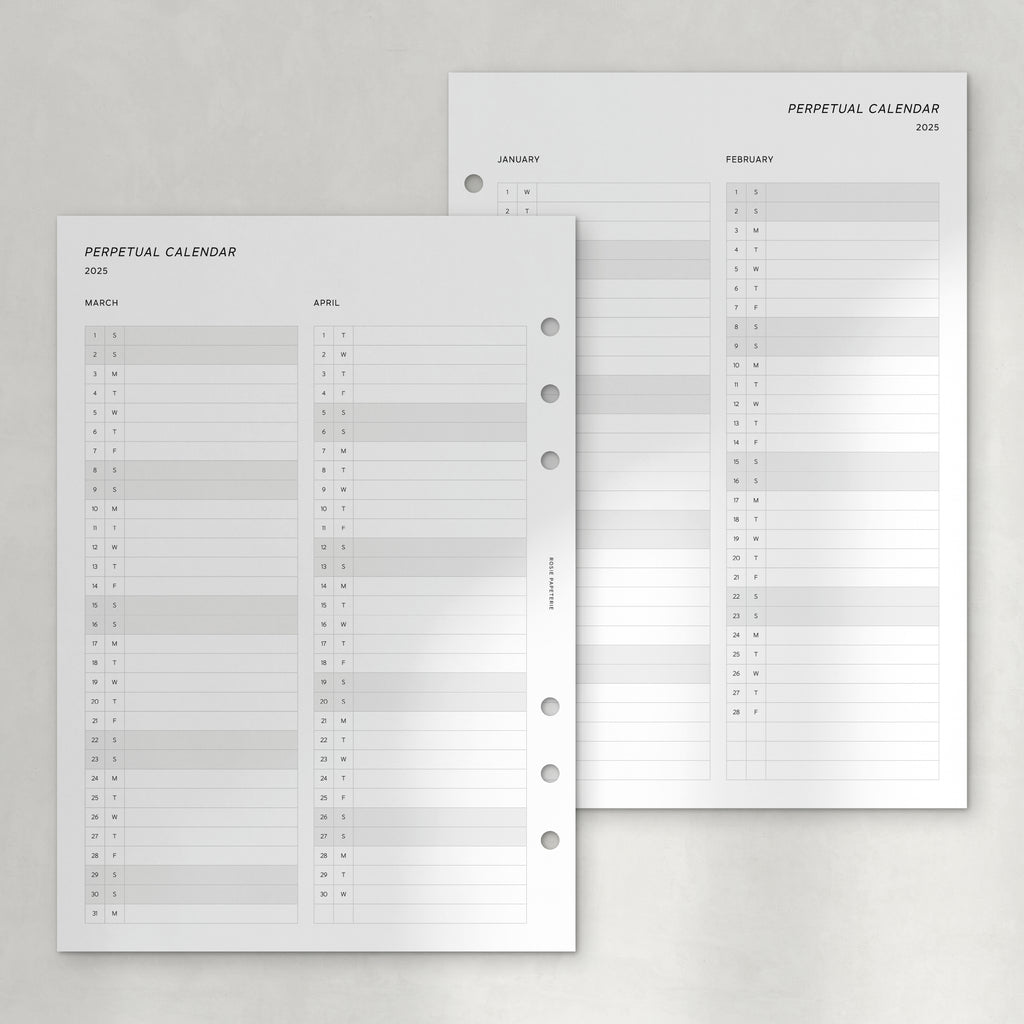 2025 Perpetual Calendar