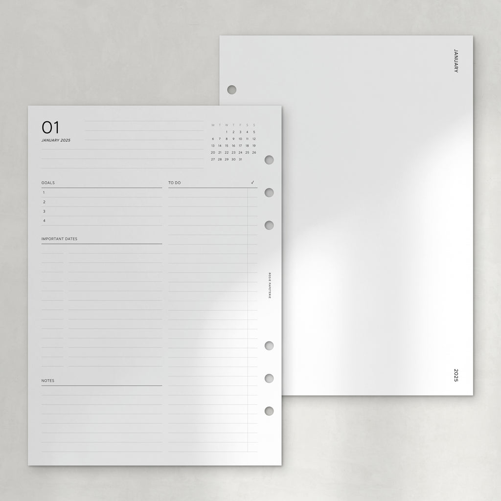 2025 Month on 2 Pages