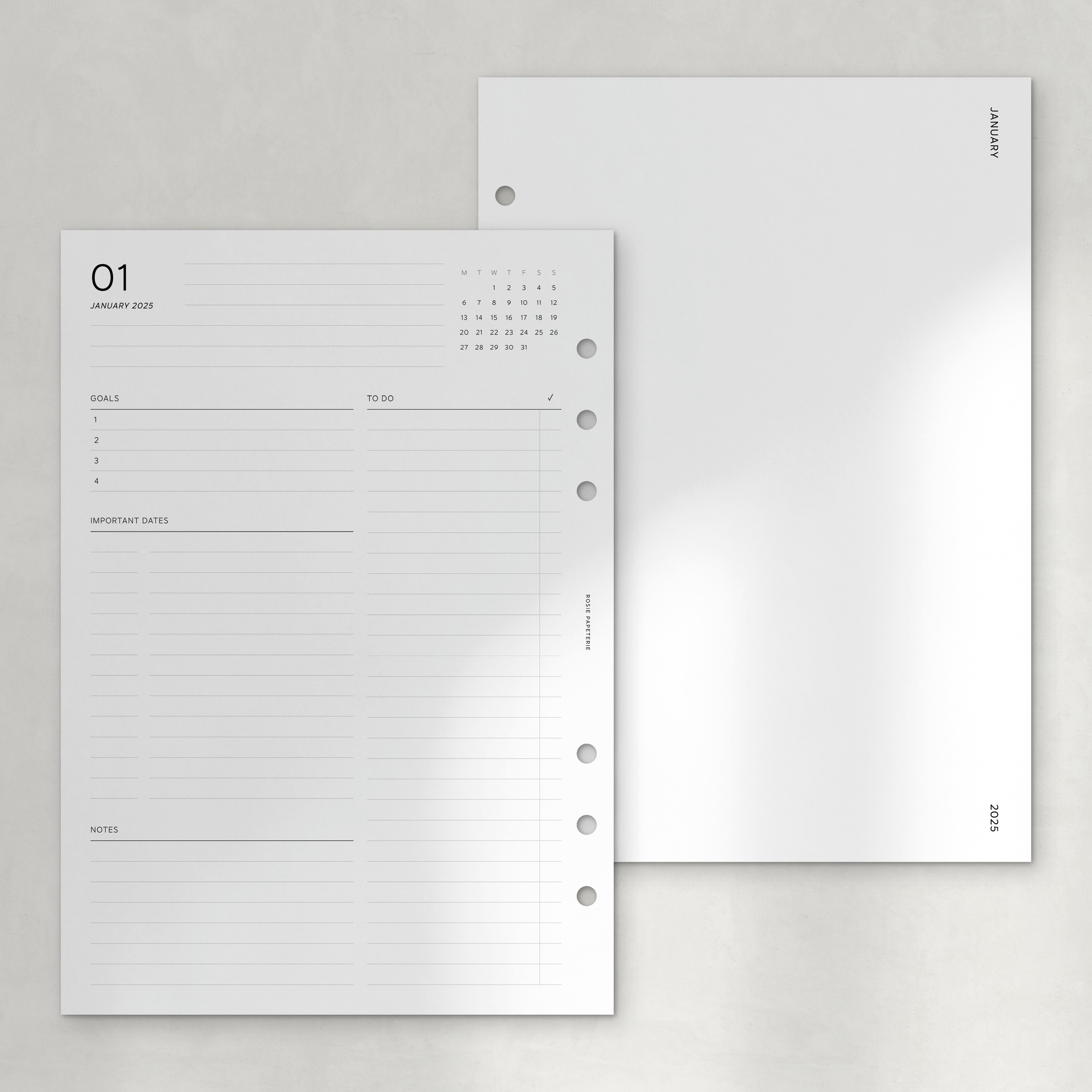 2025 Month on 2 Pages