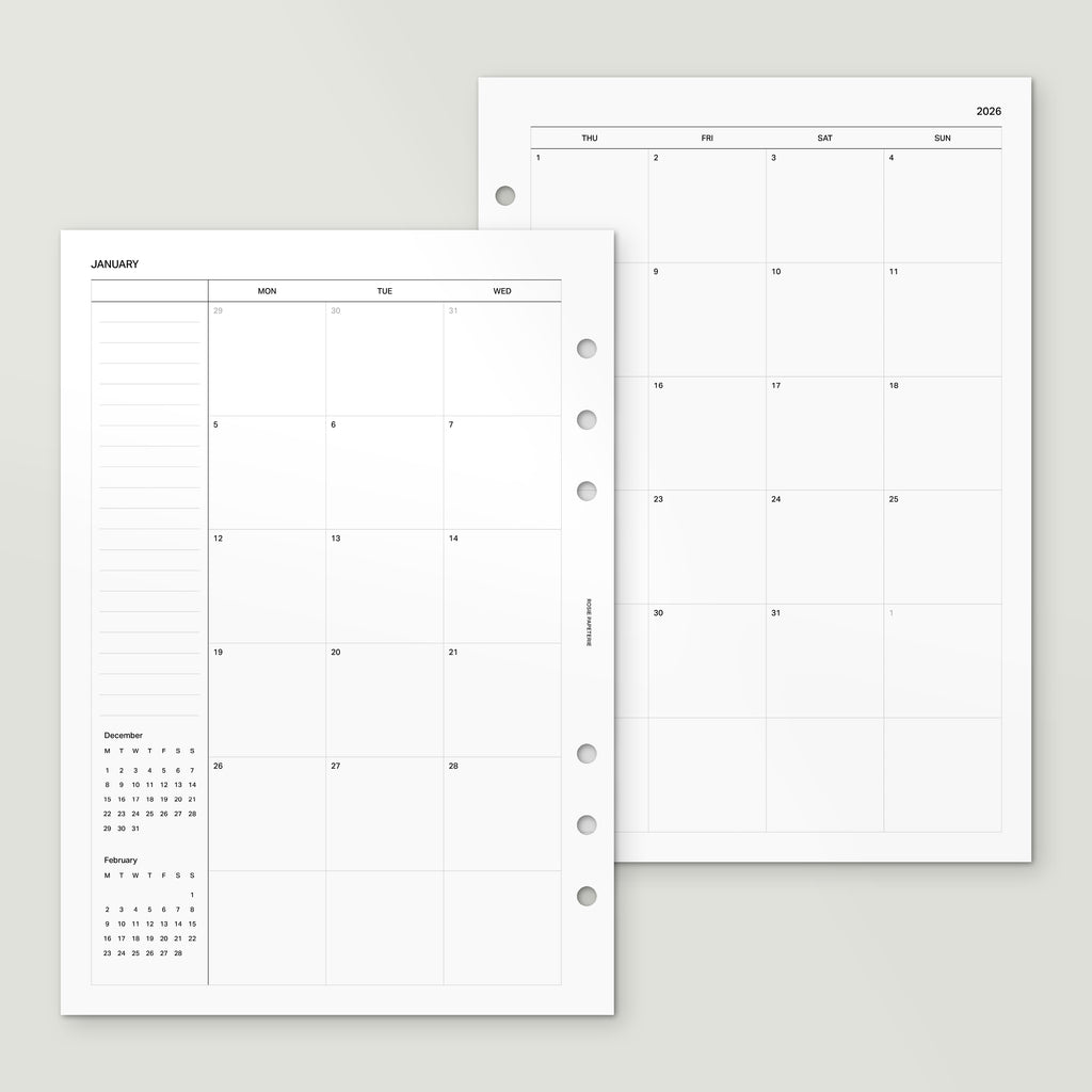 2026 Month on 4 Pages - PDF
