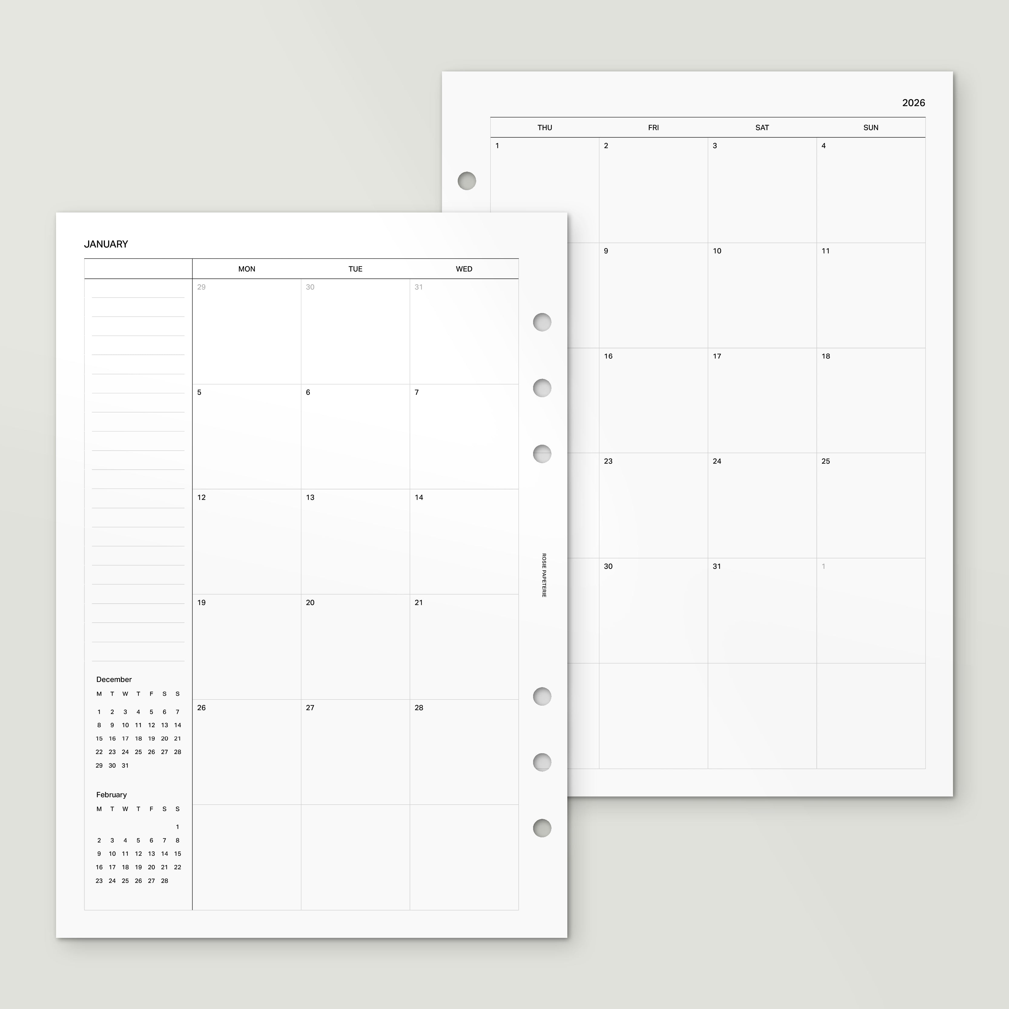 2026 Month on 4 Pages - PDF