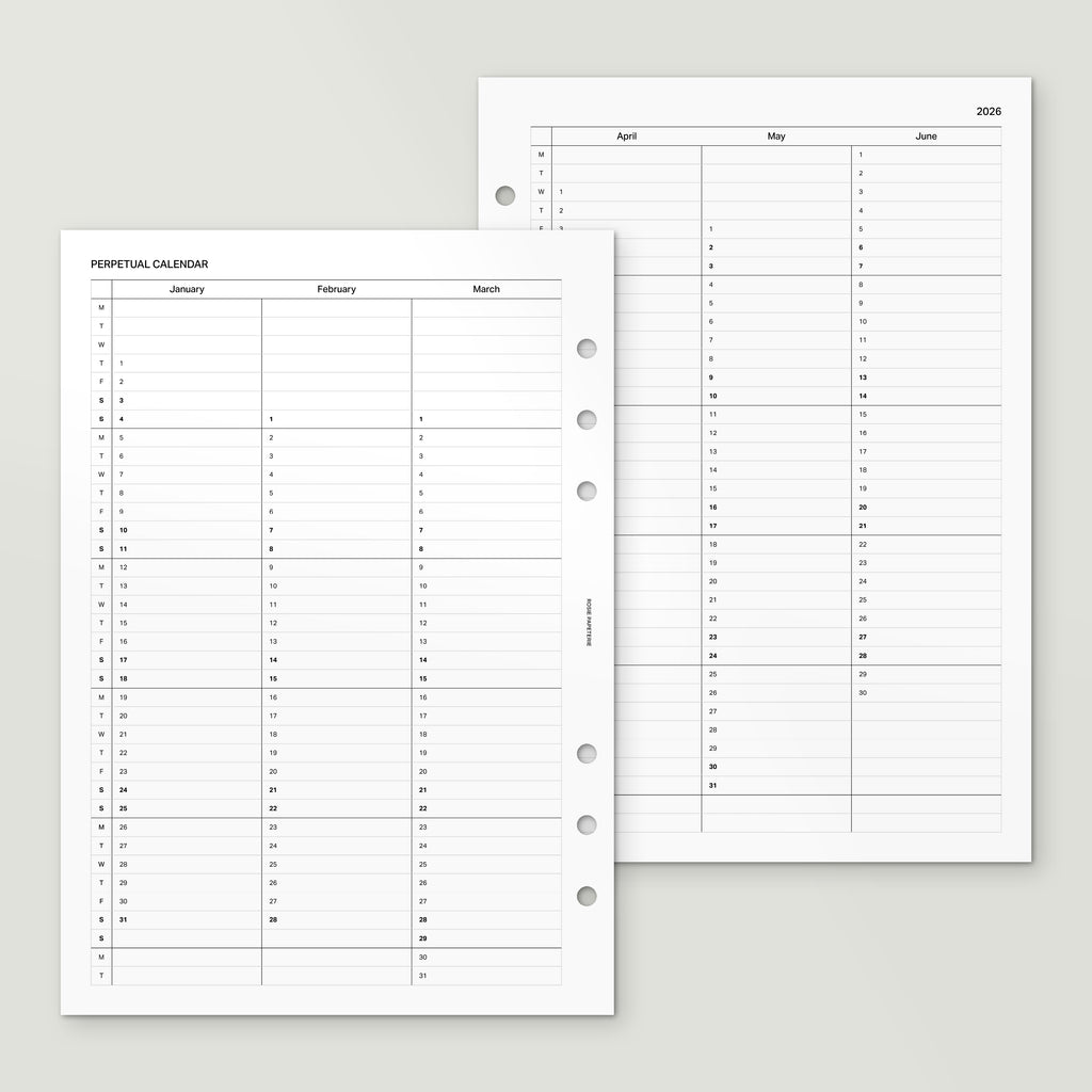 2026 Perpetual Calendar - PDF