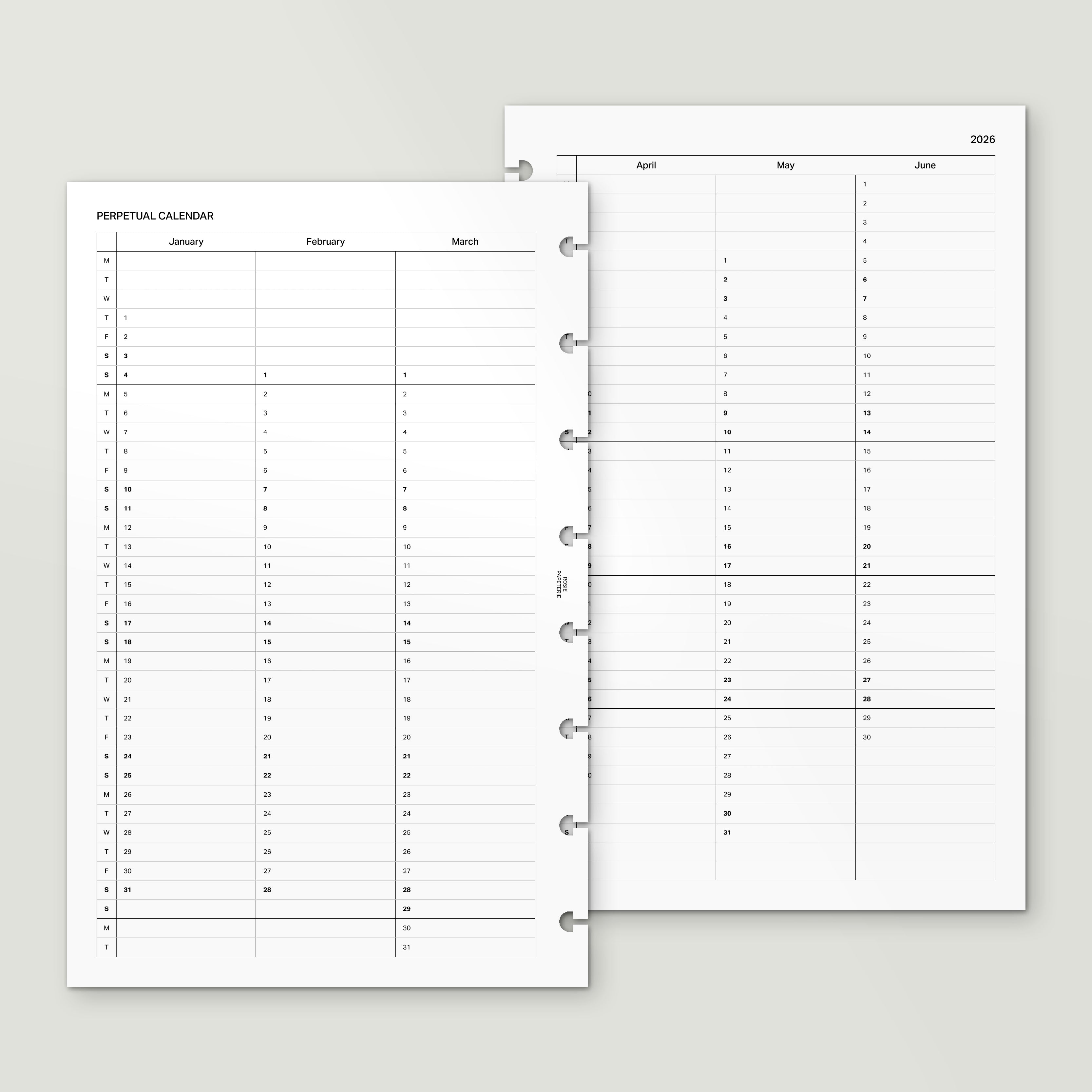 2026 Perpetual Calendar - PDF