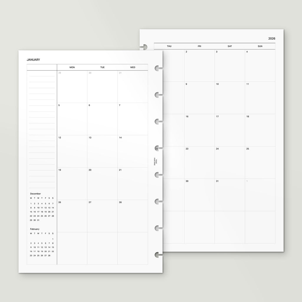2026 Month on 4 Pages - PDF