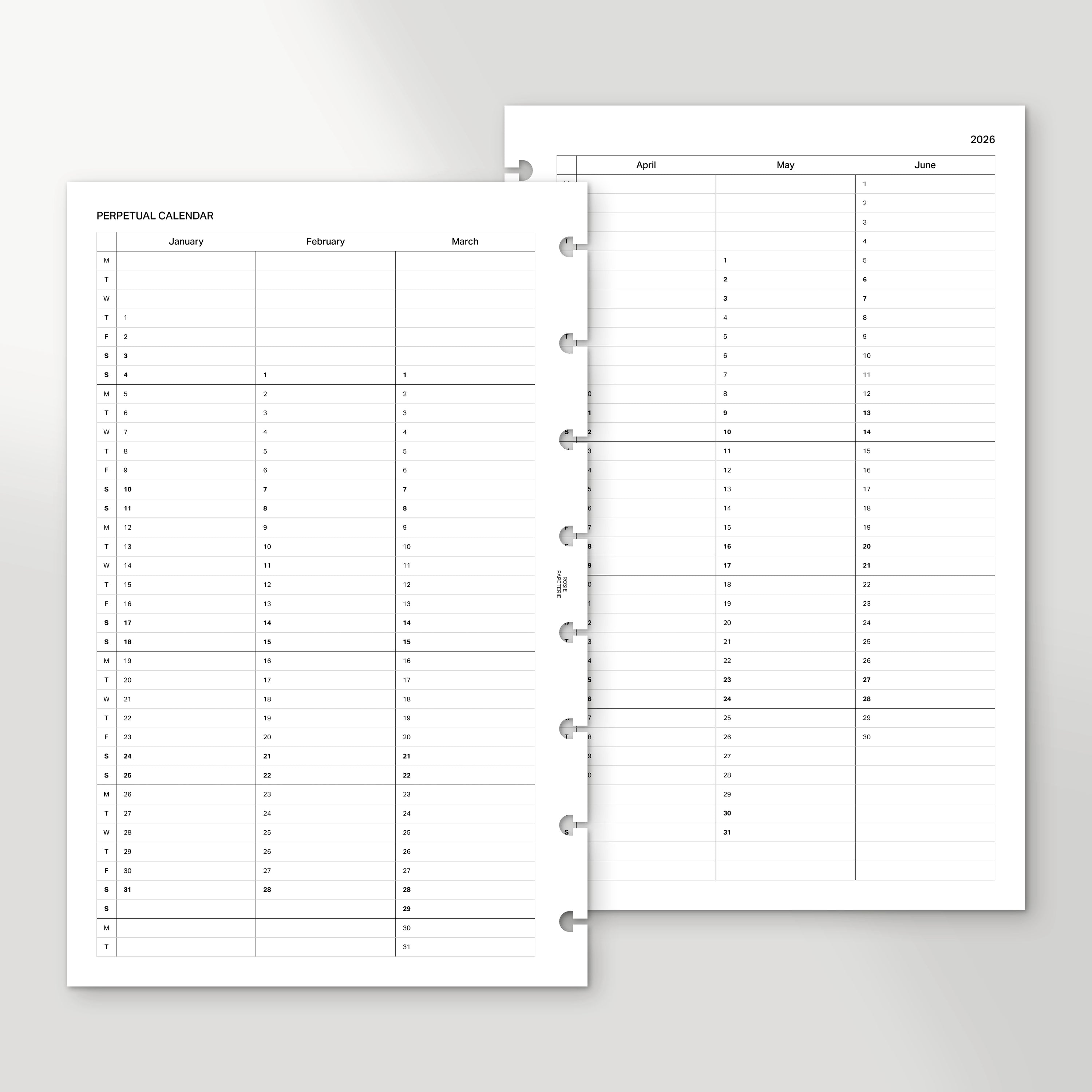 2026 Perpetual Calendar
