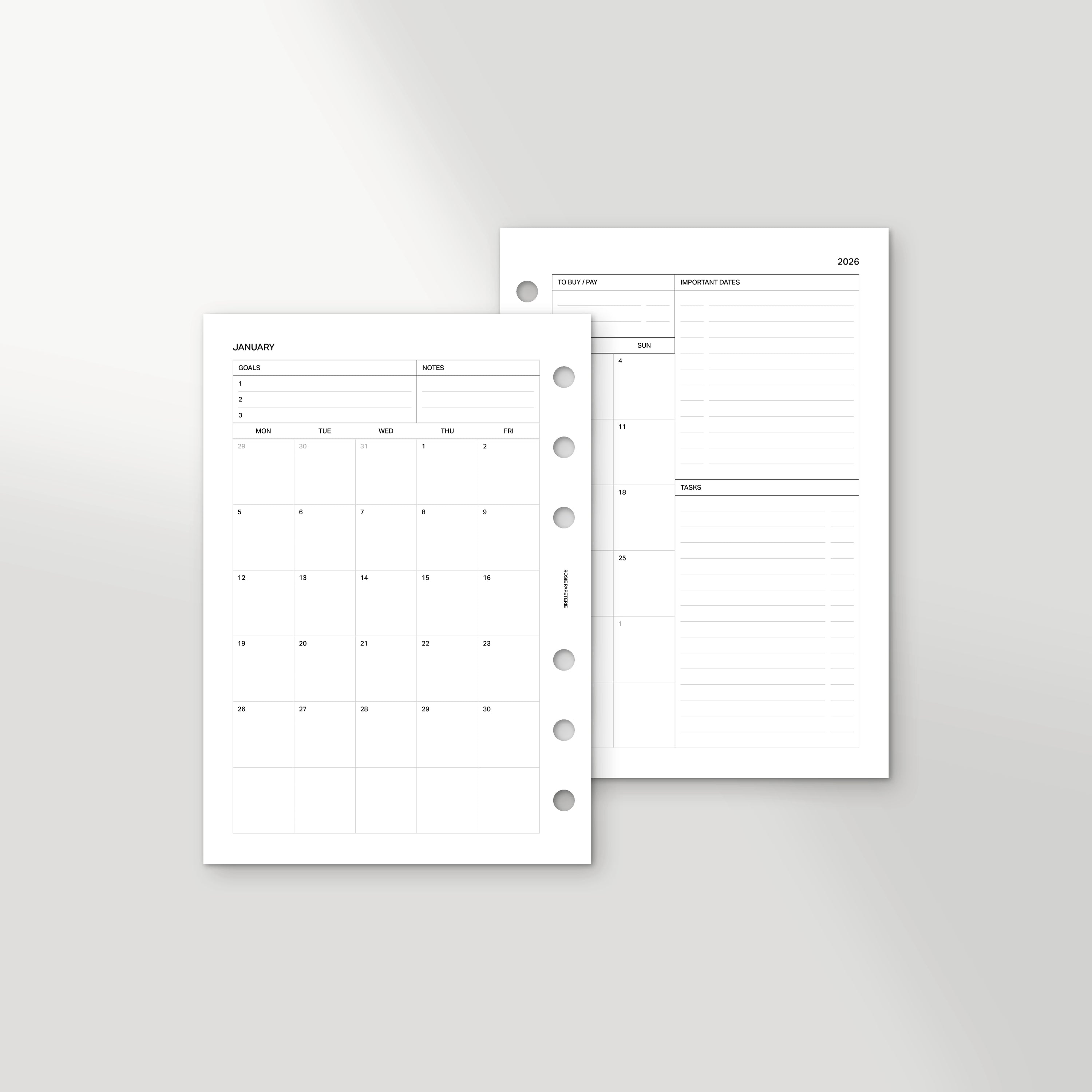 2026 Month on 2 Pages