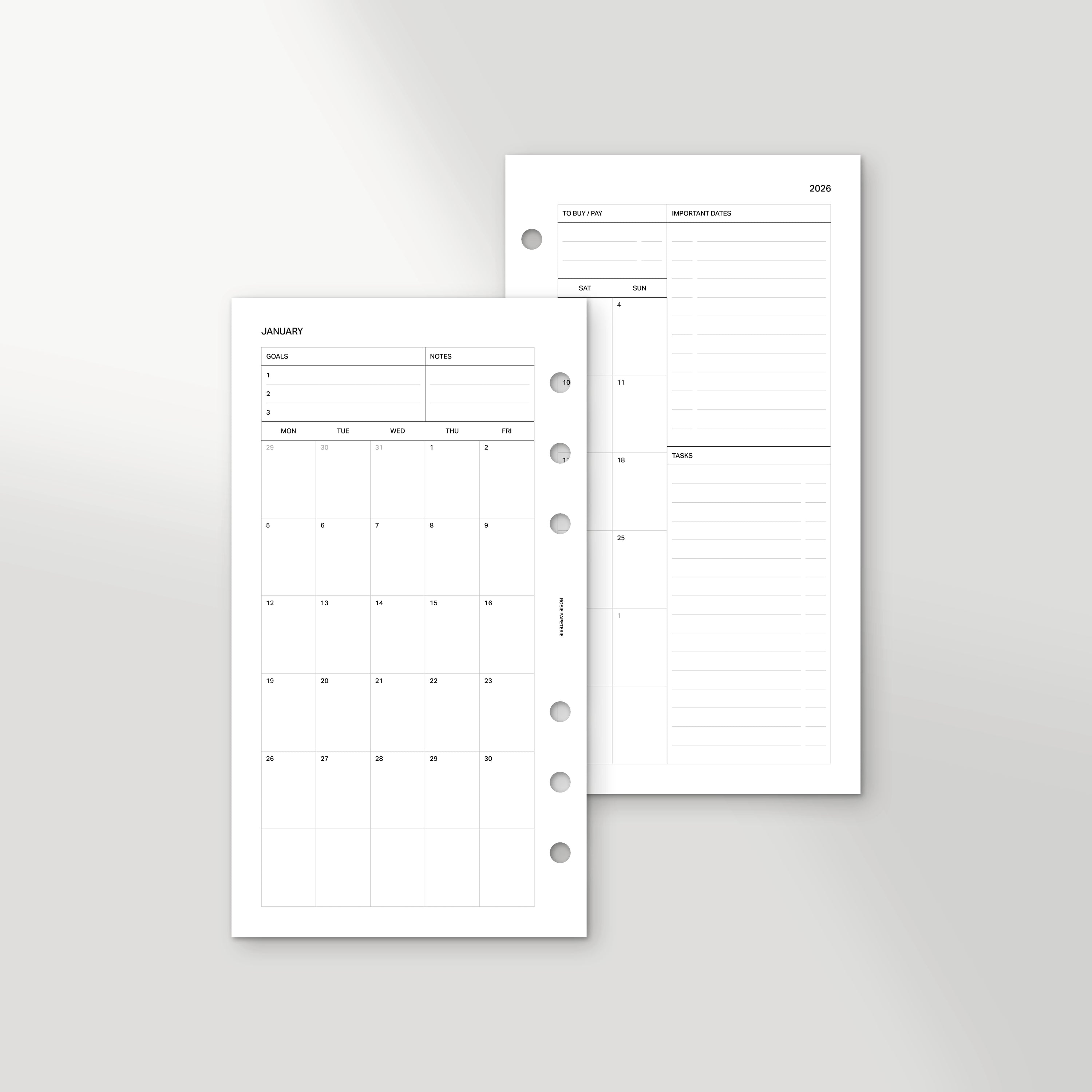2026 Month on 2 Pages