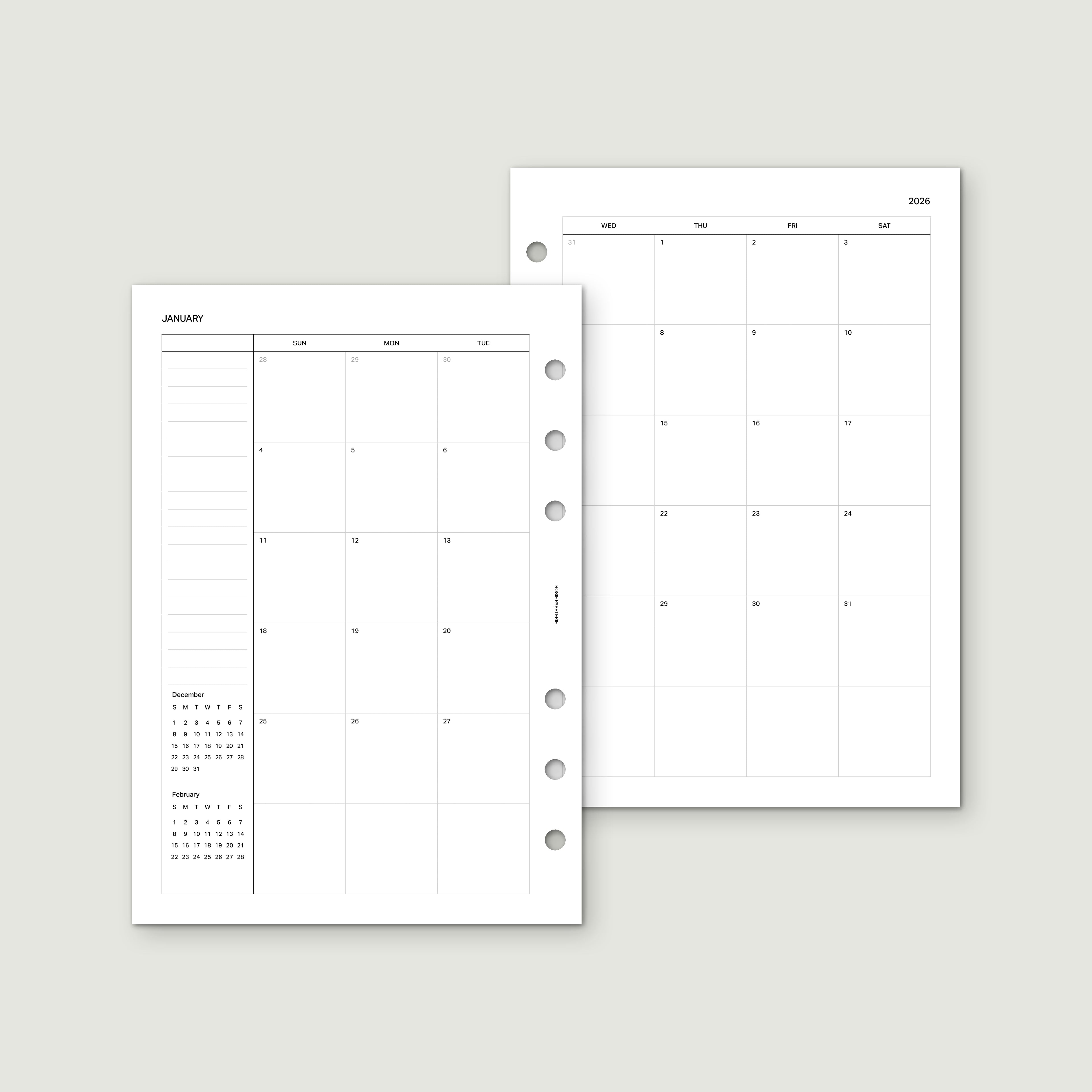 2026 Month on 4 Pages - PDF