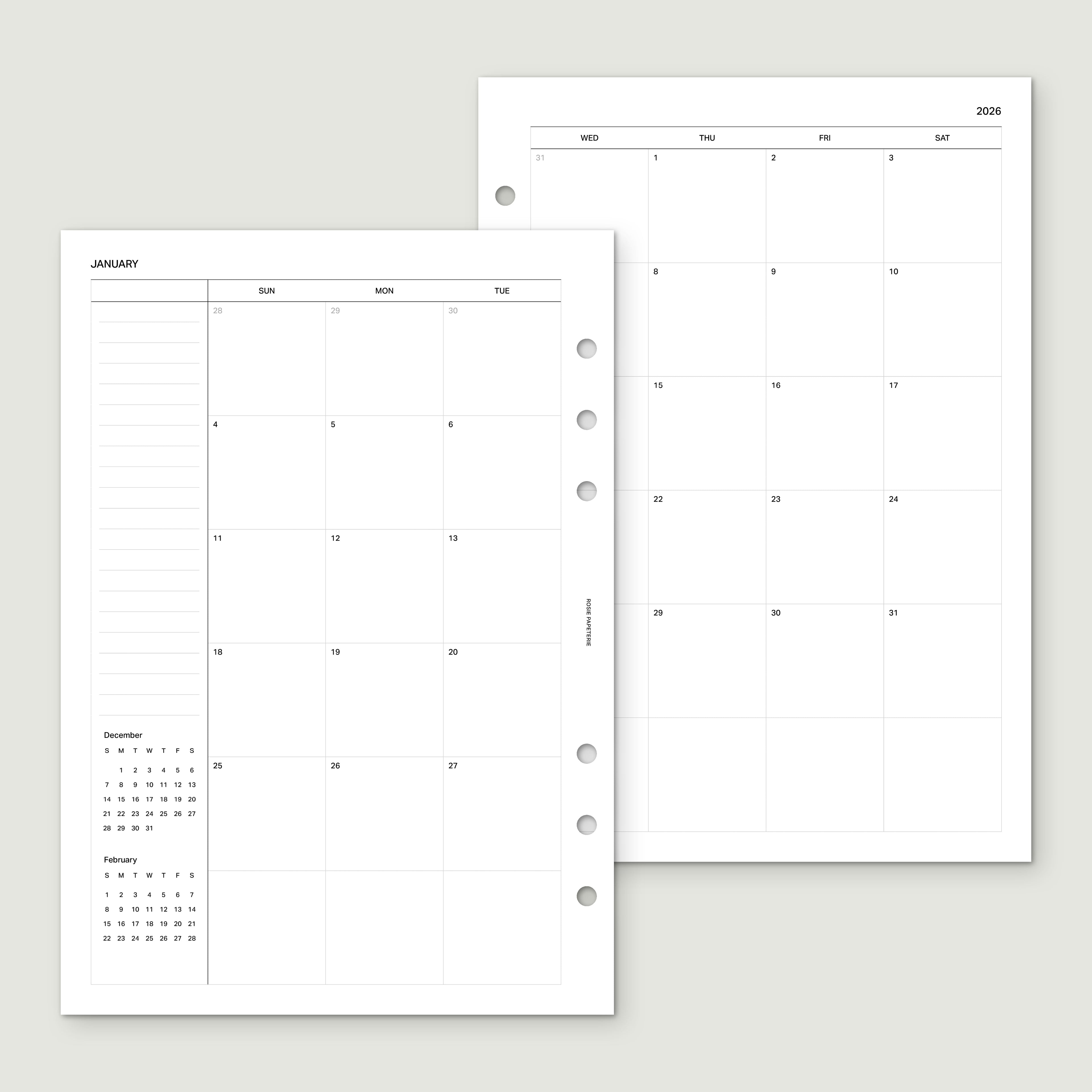 2026 Month on 4 Pages - PDF