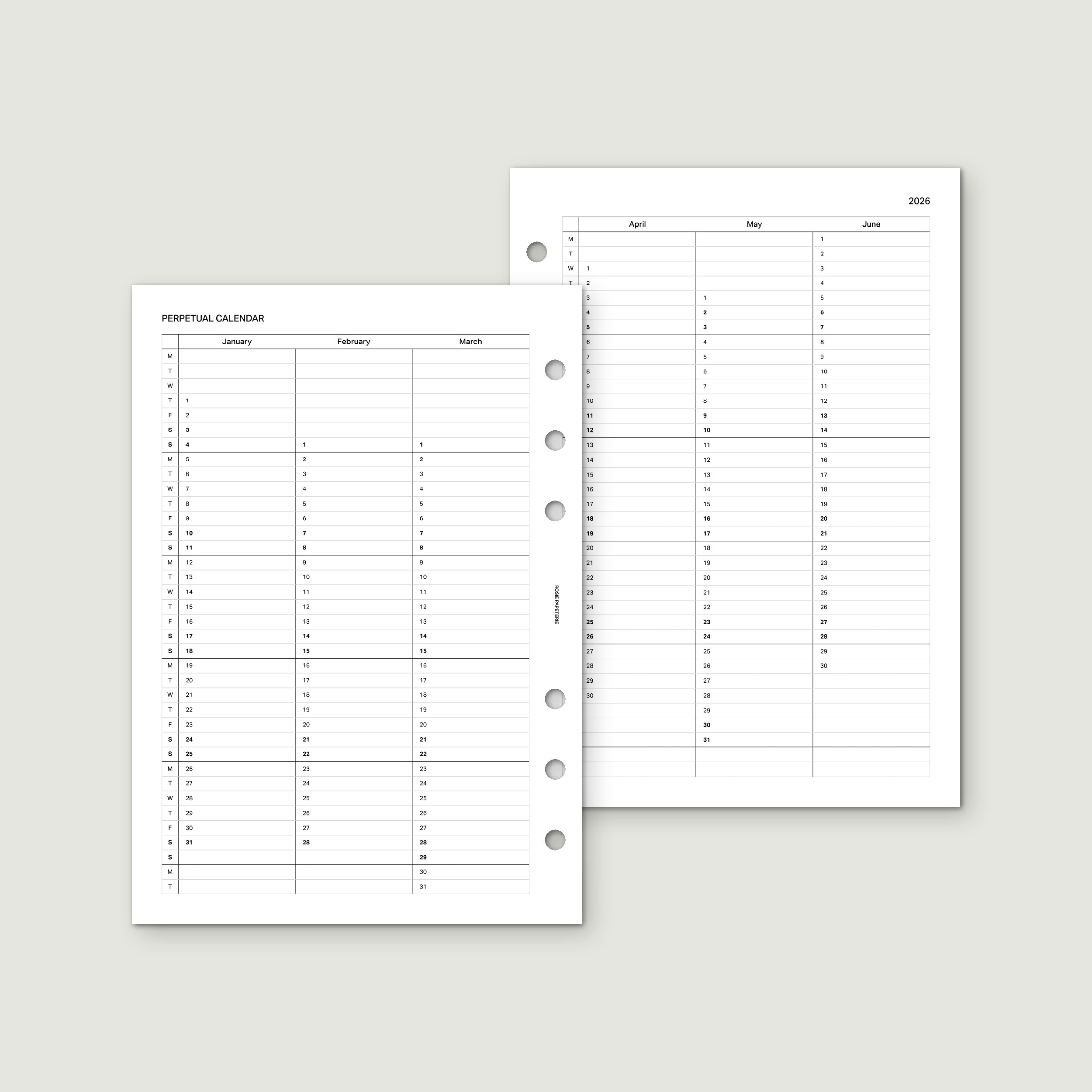 2026 Perpetual Calendar - PDF