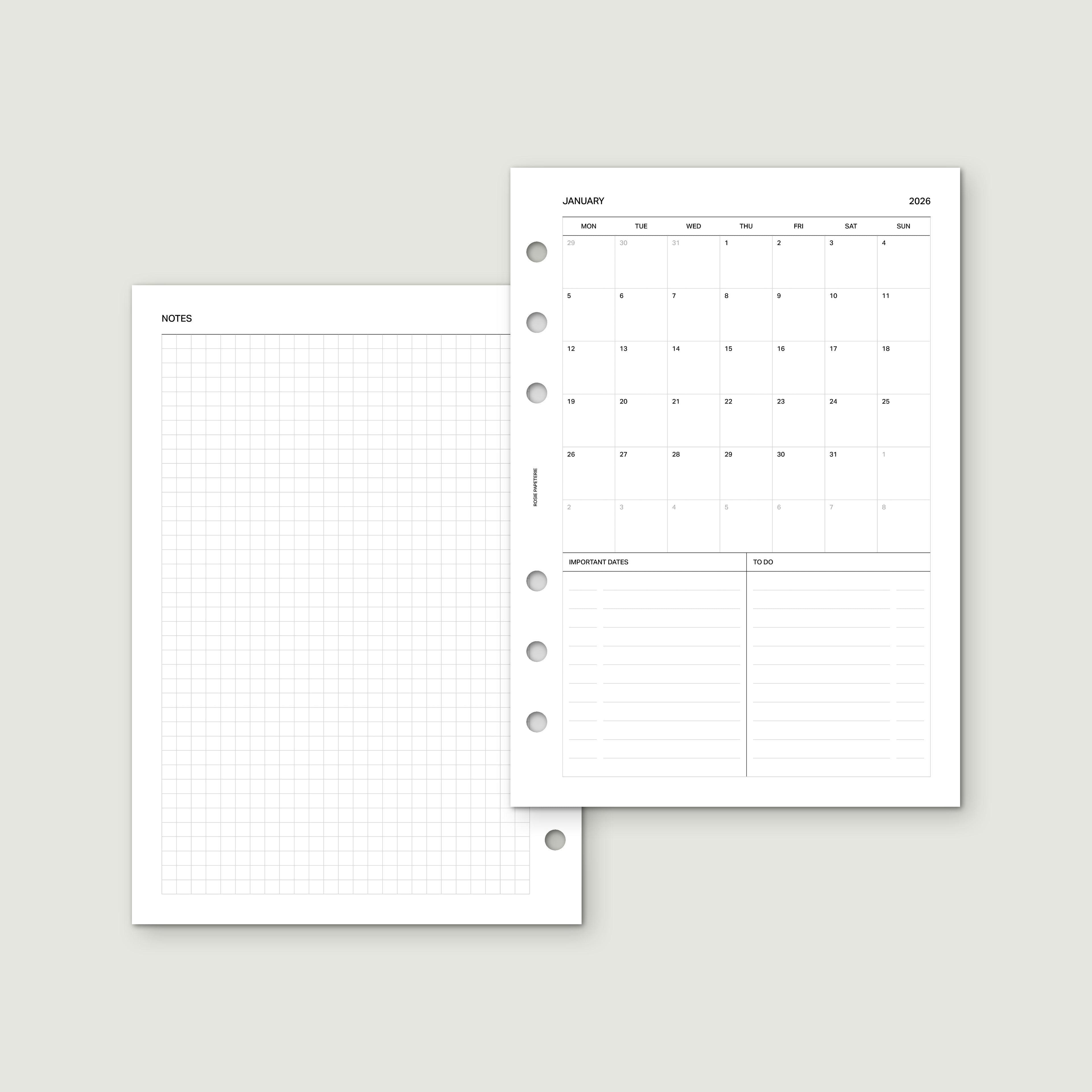 2026 Month on 1 Page - PDF