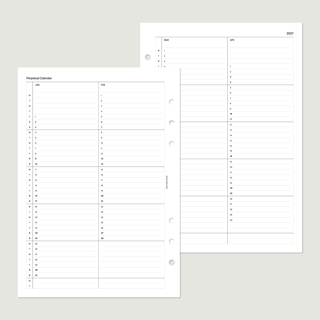2027 Perpetual Calendar