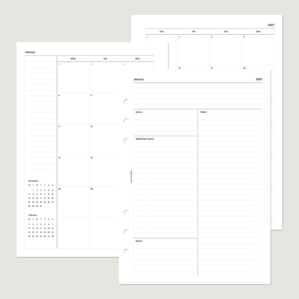 2027 Month on 4 Pages