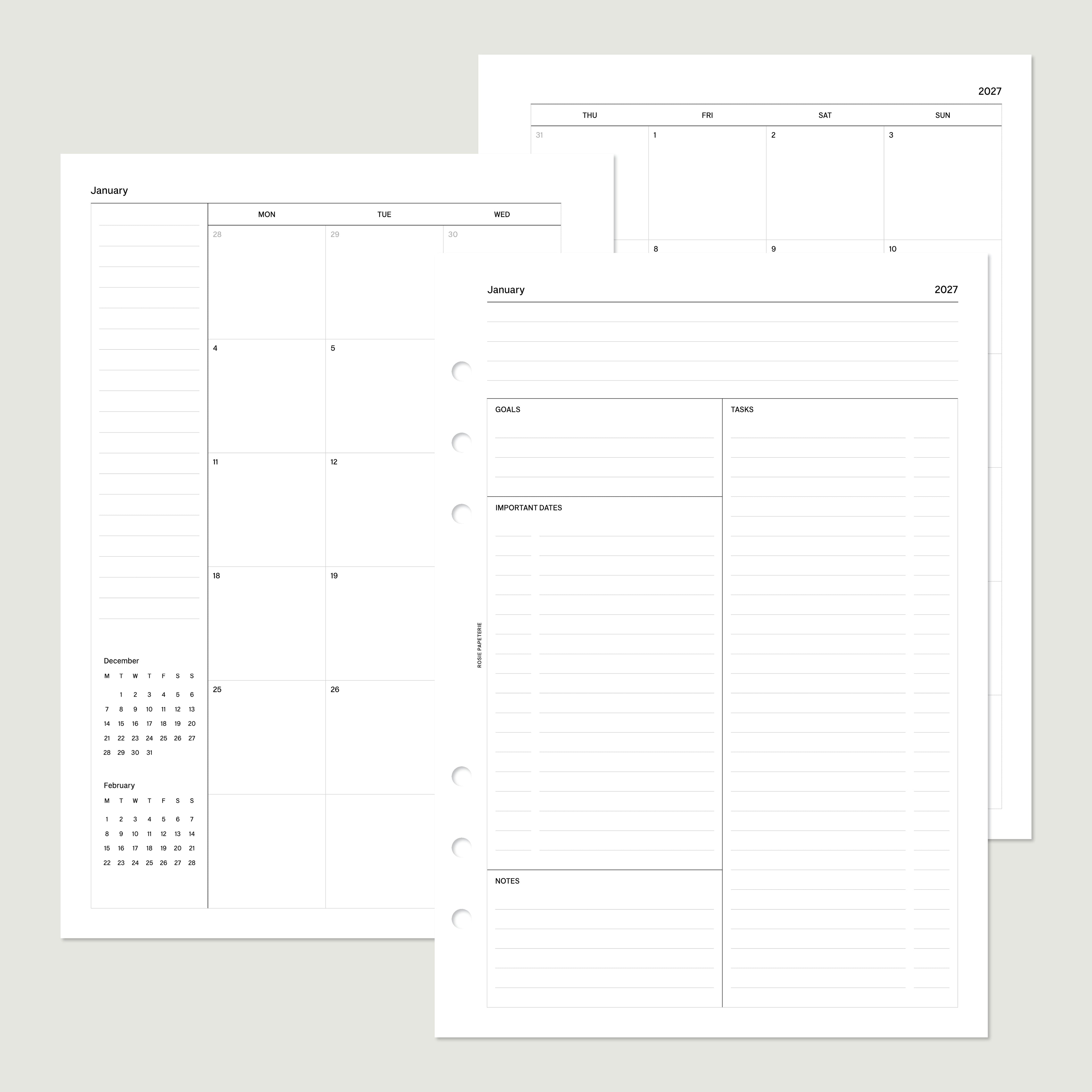 2027 Month on 4 Pages