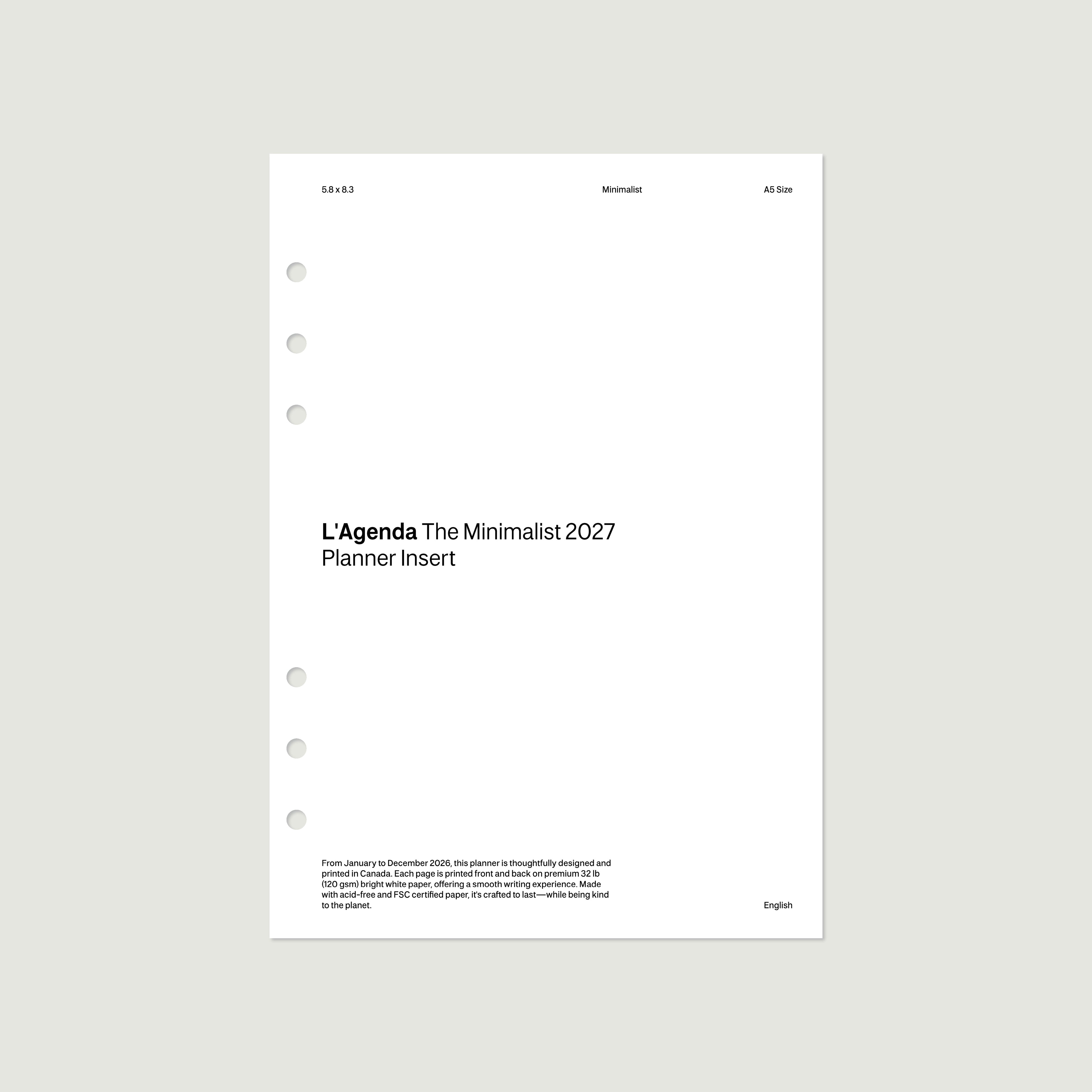 l'Agenda 2027 : The Minimal Planner