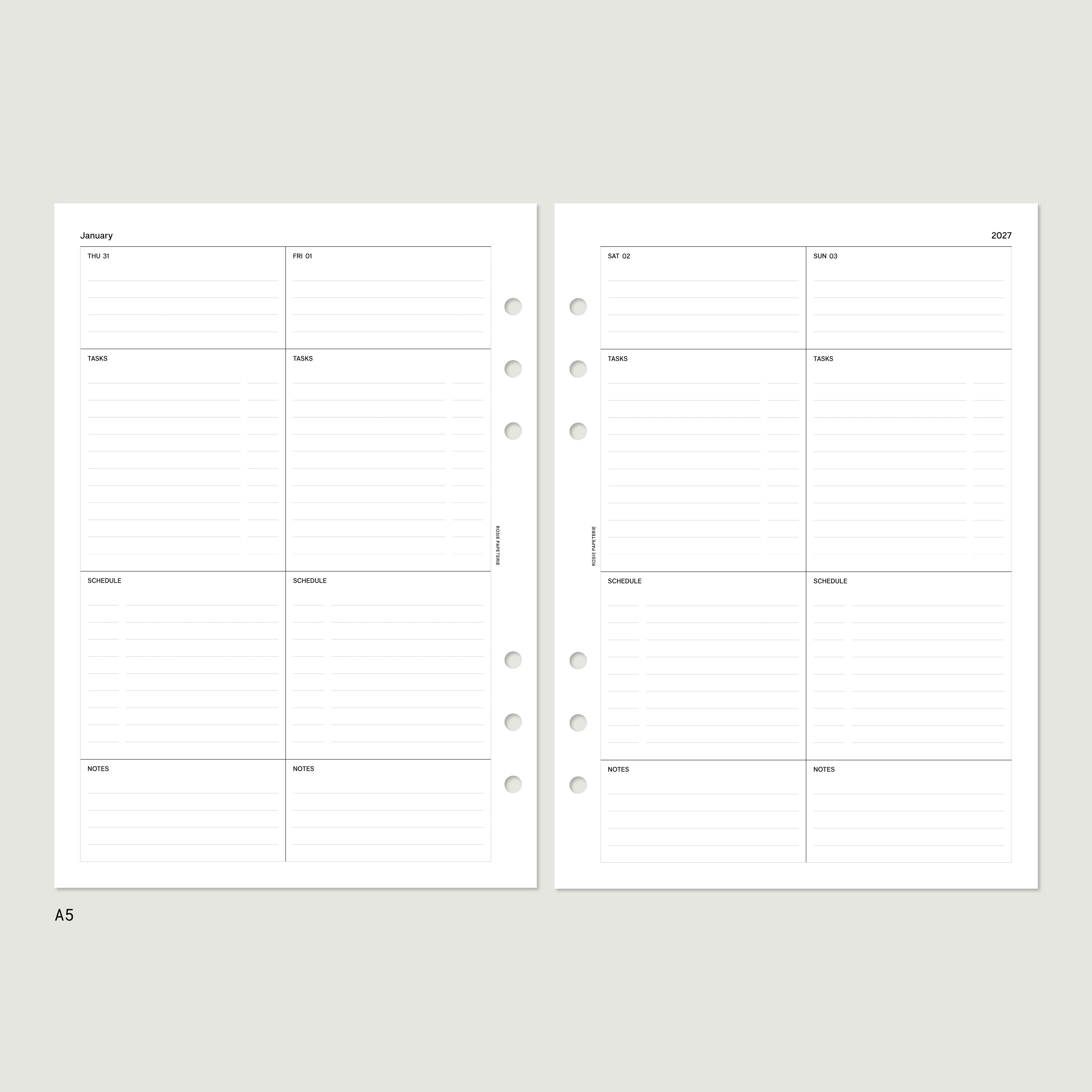 2027 Daily on 4 Pages