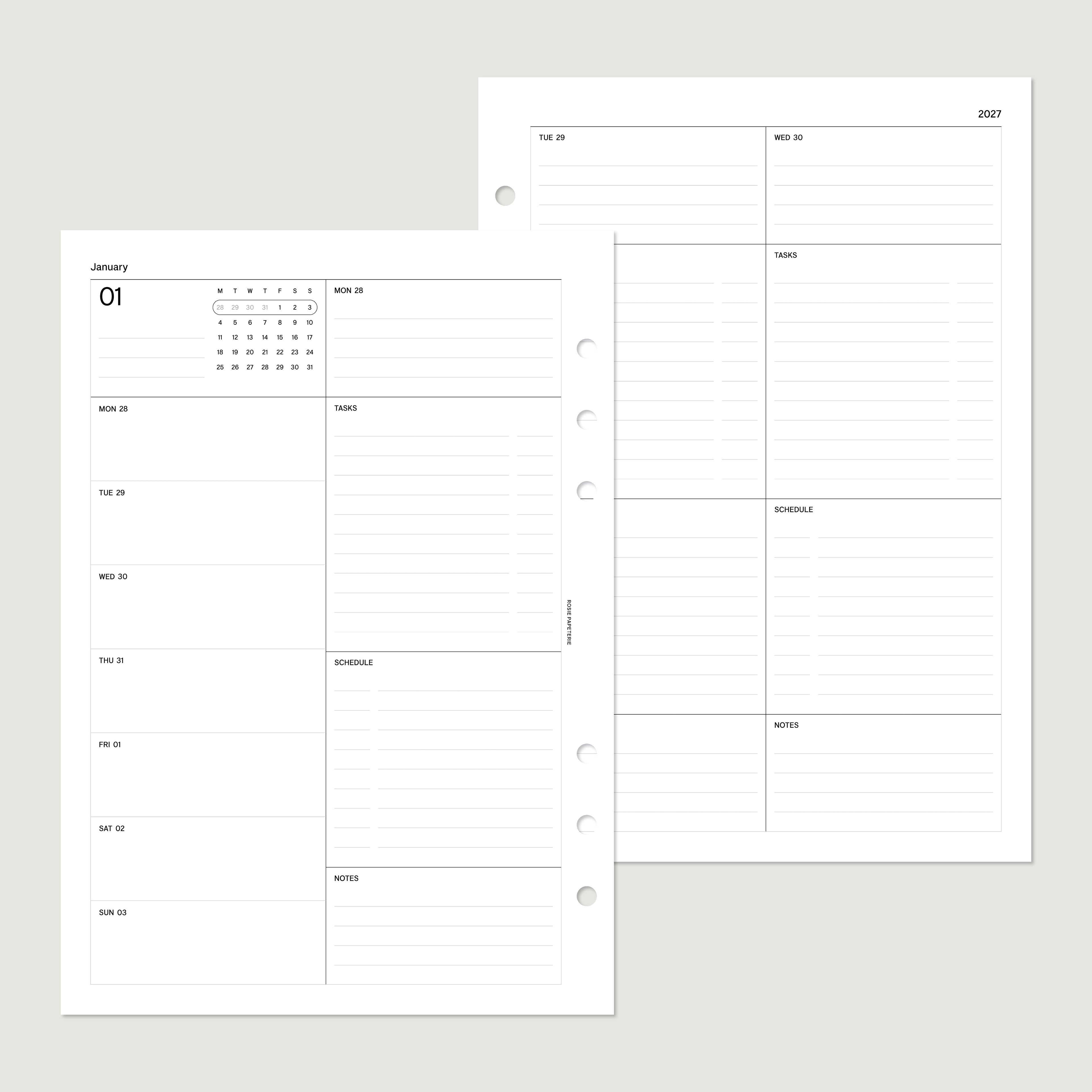 2027 Daily on 4 Pages