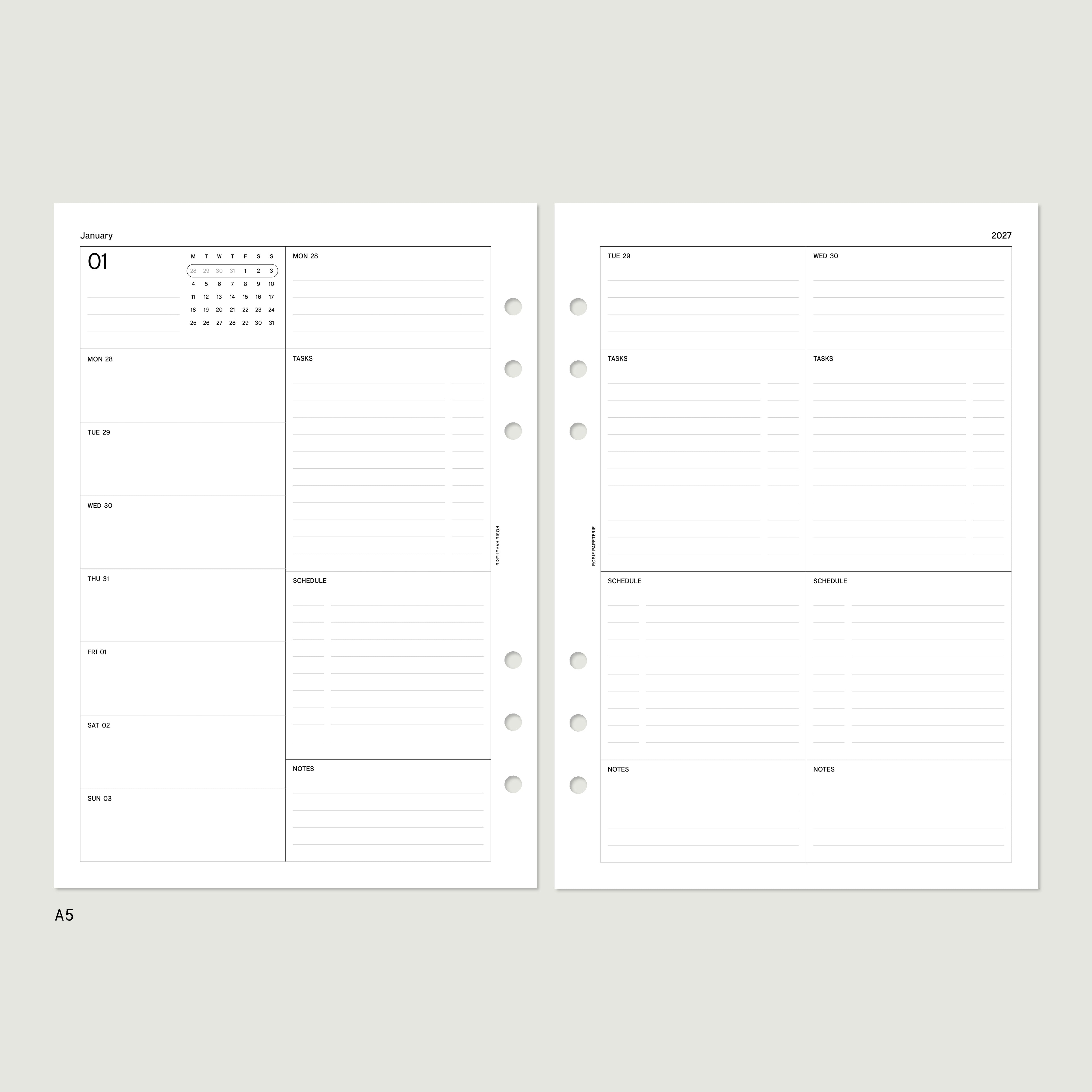 2027 Daily on 4 Pages