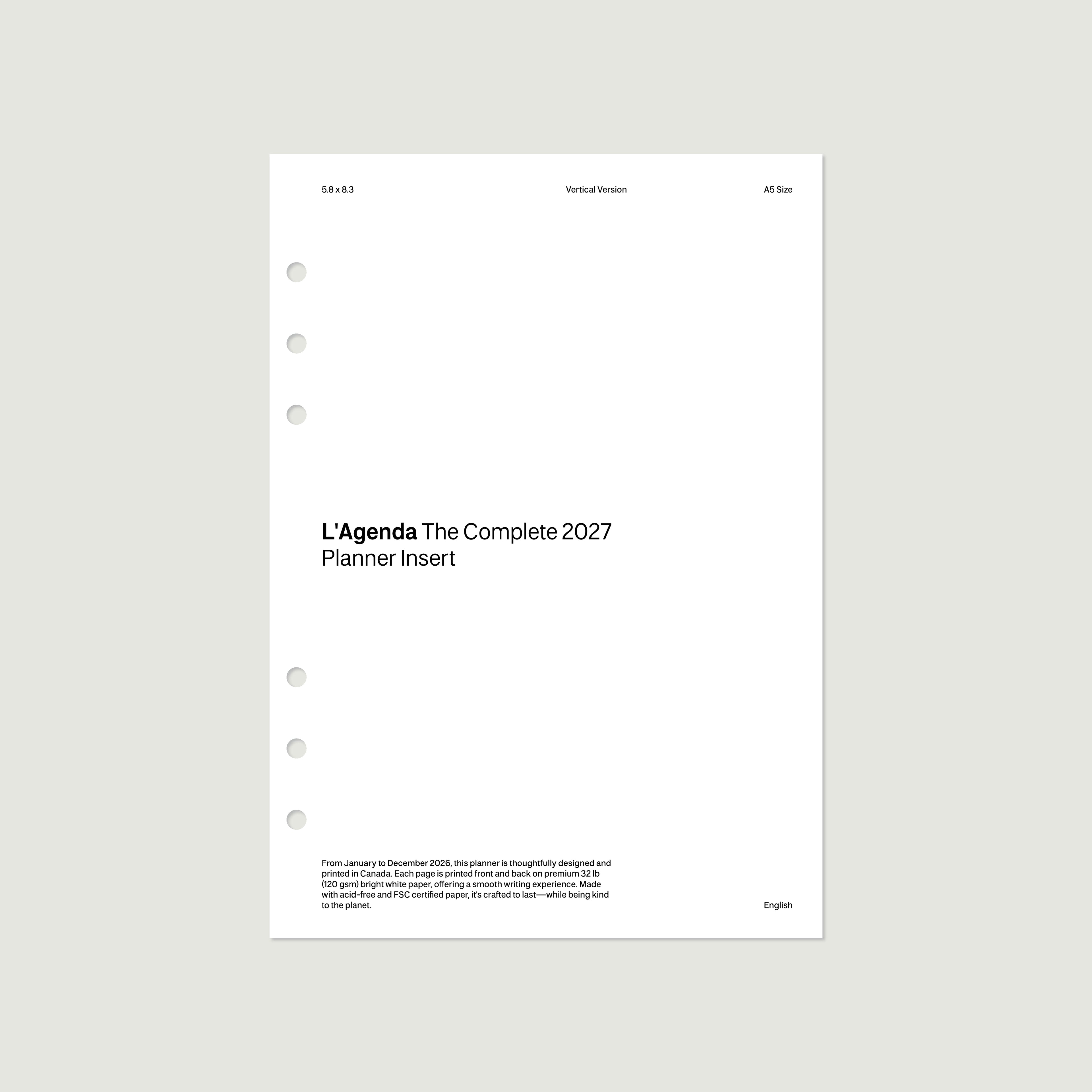 l'Agenda 2027 : The Complete Planner