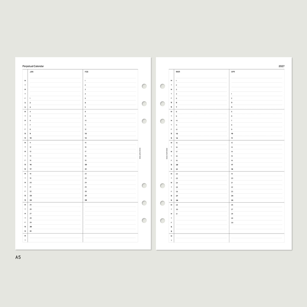 2027 Perpetual Calendar