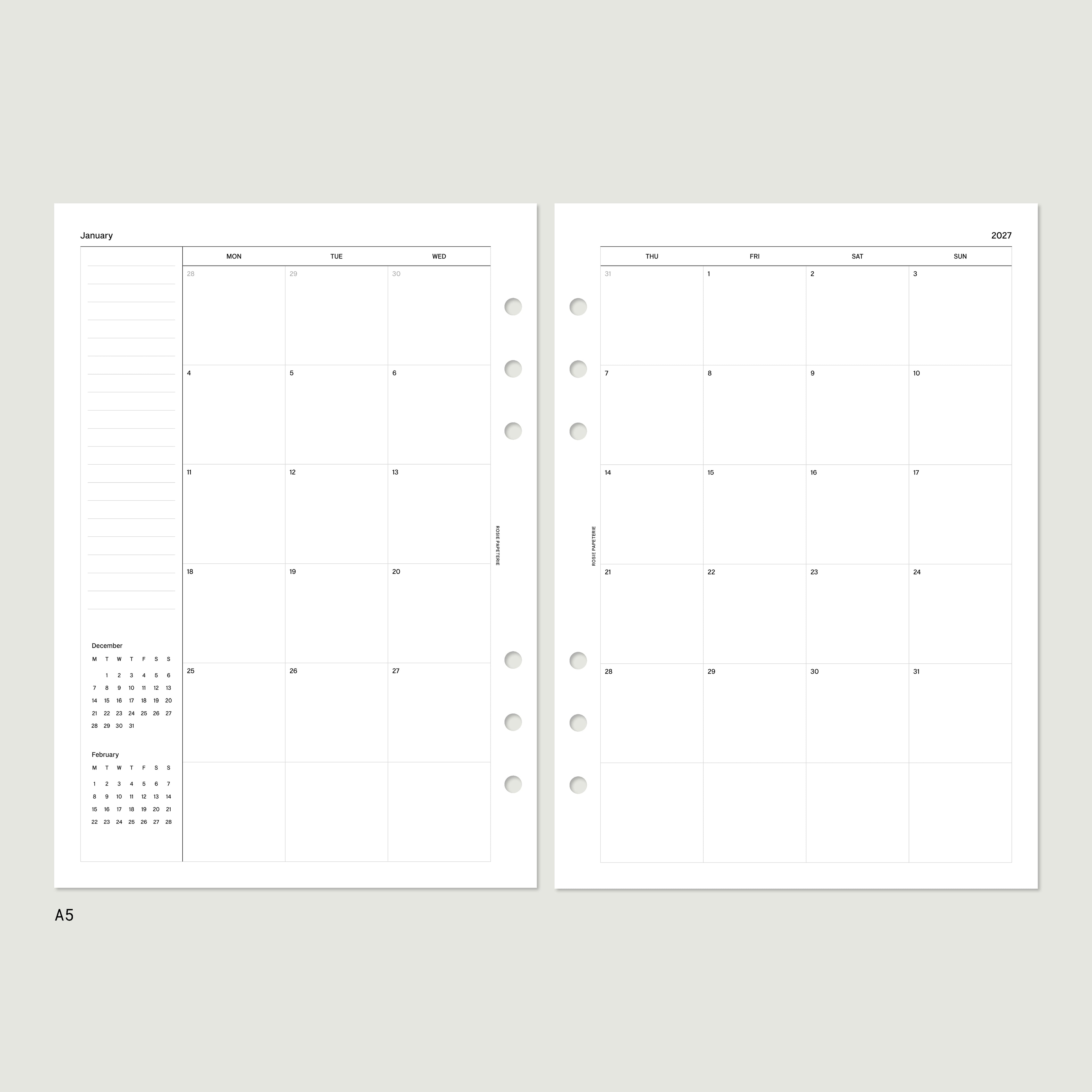 2027 Month on 4 Pages