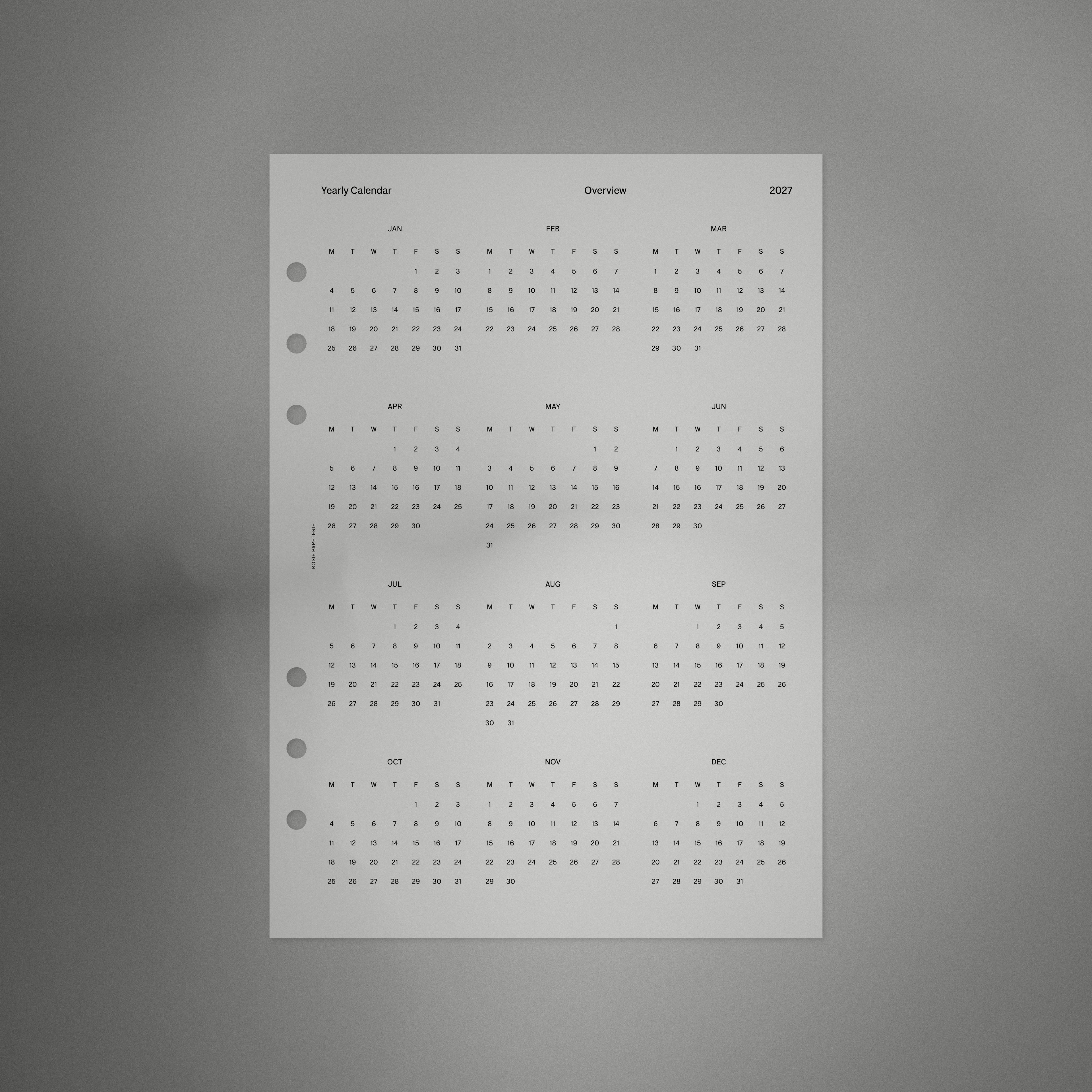 2027 Yearly Overview Dashboard