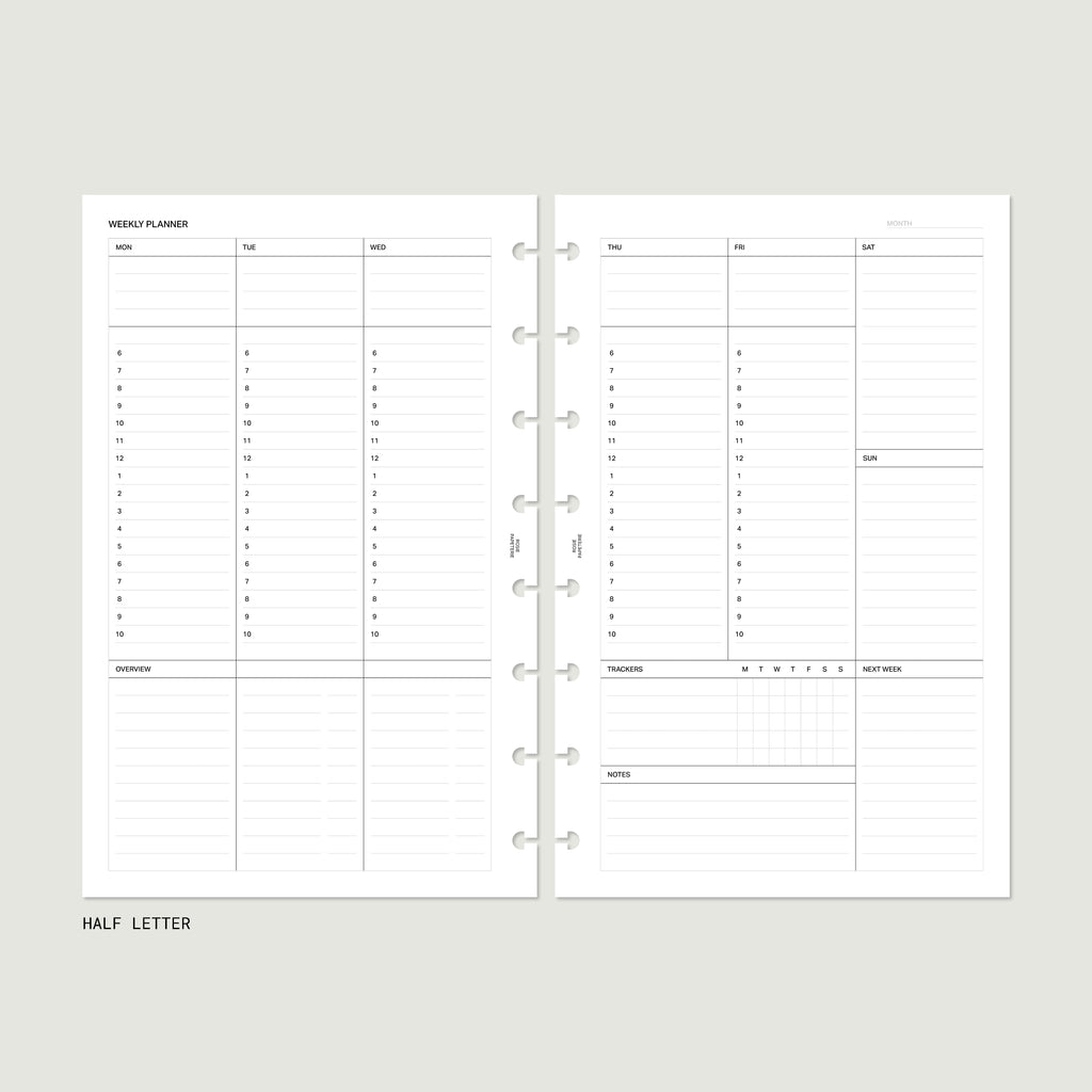 Undated Agenda Bundle — Half Letter