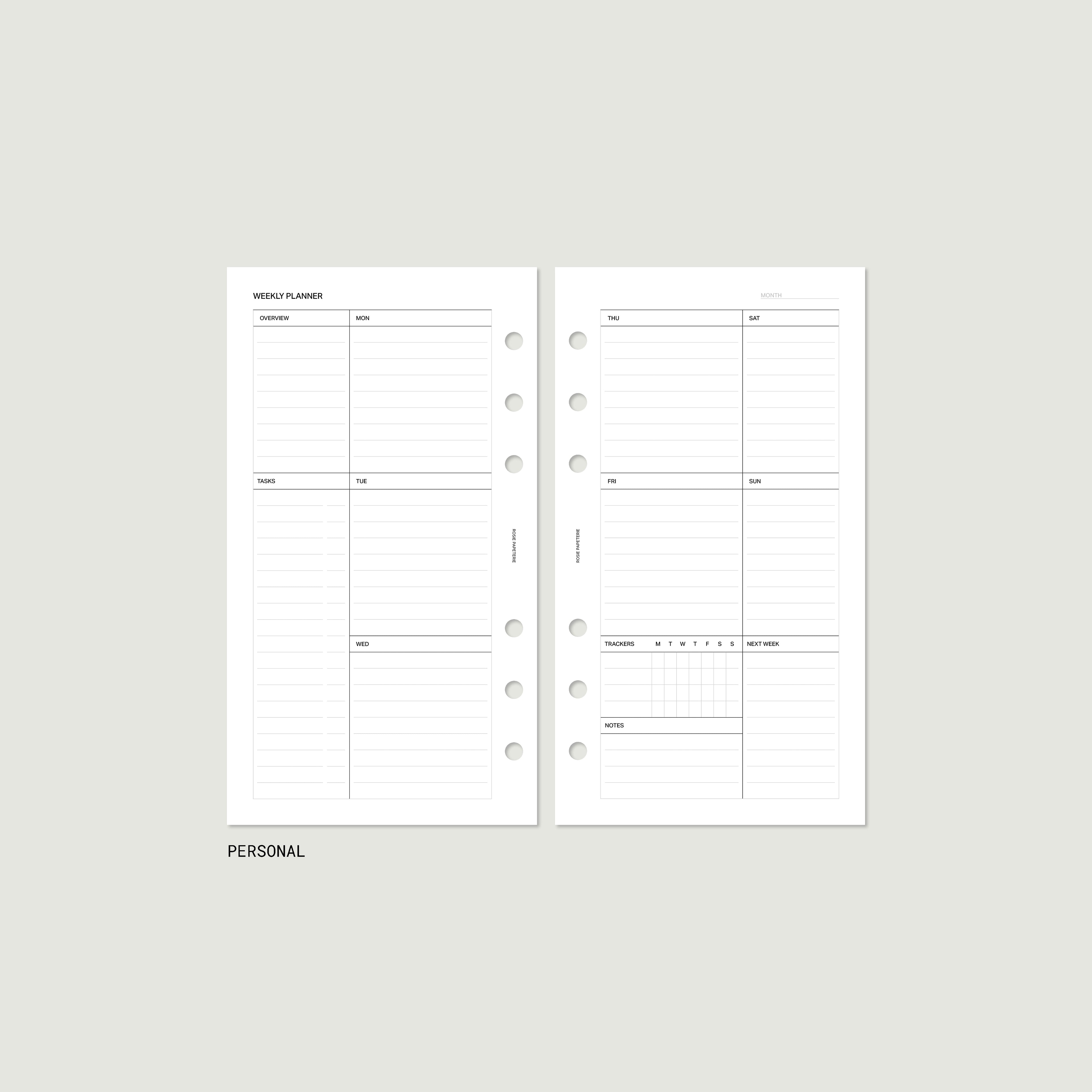 Undated Agenda Bundle — Personal