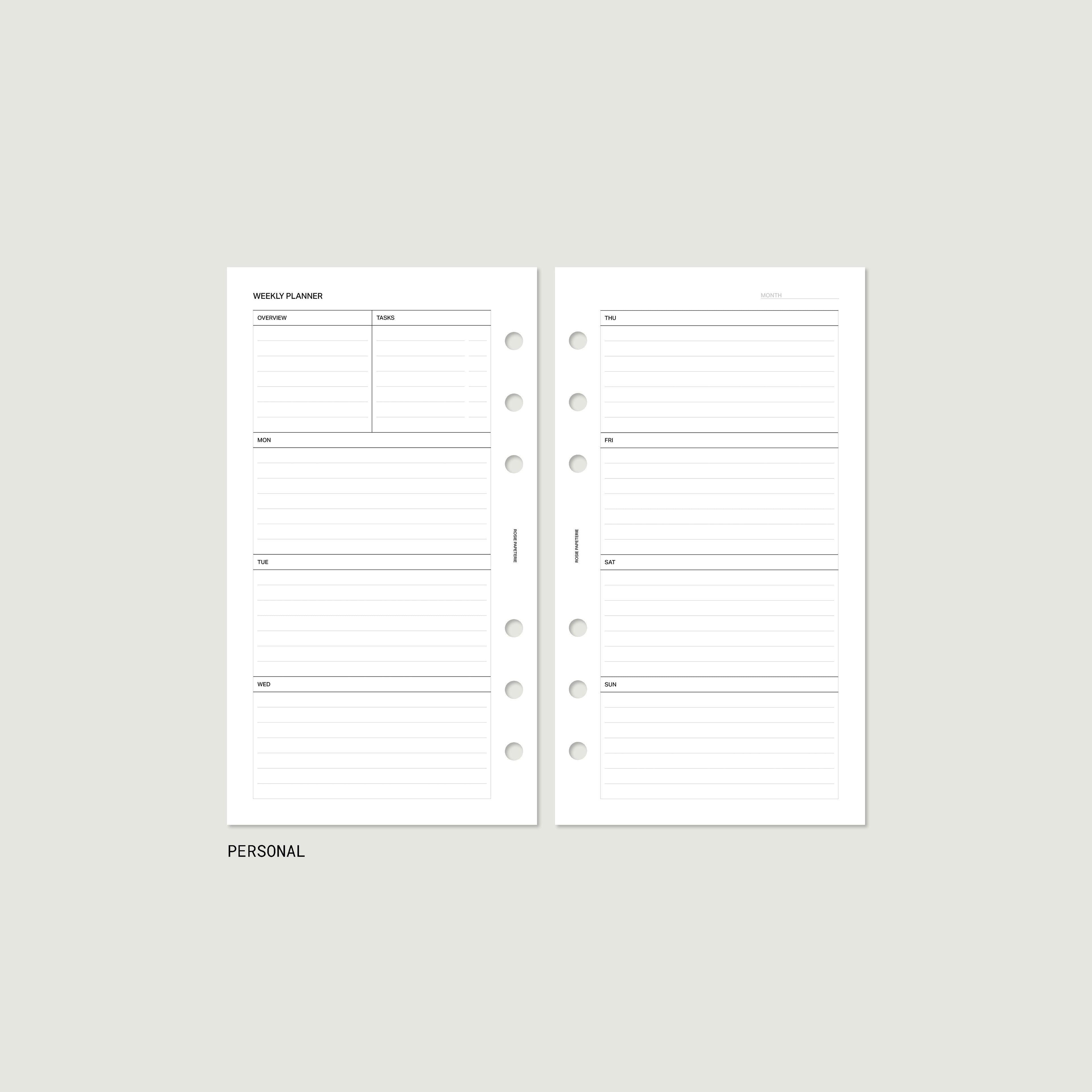 Undated Agenda Bundle — Personal