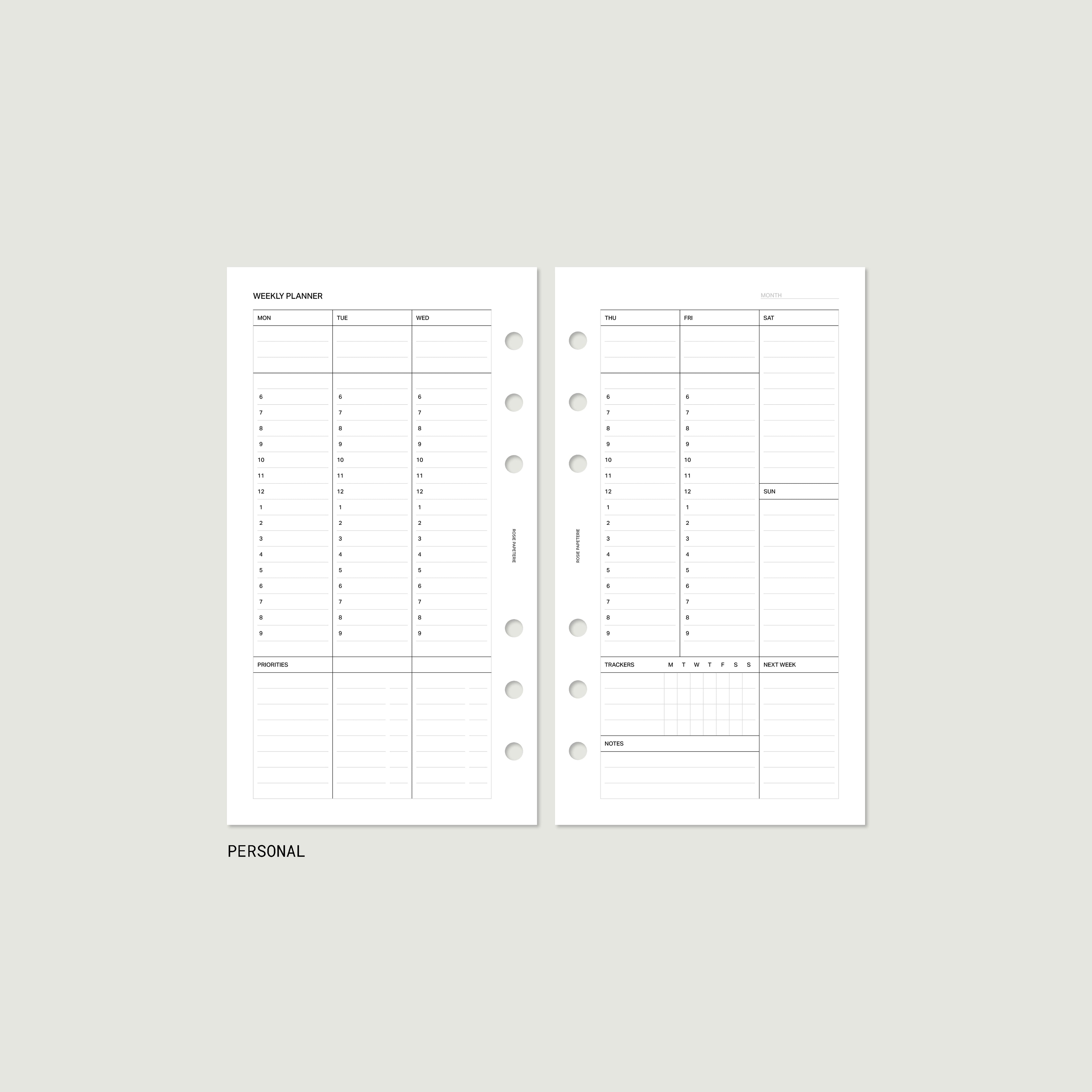 Undated Agenda Bundle — Personal