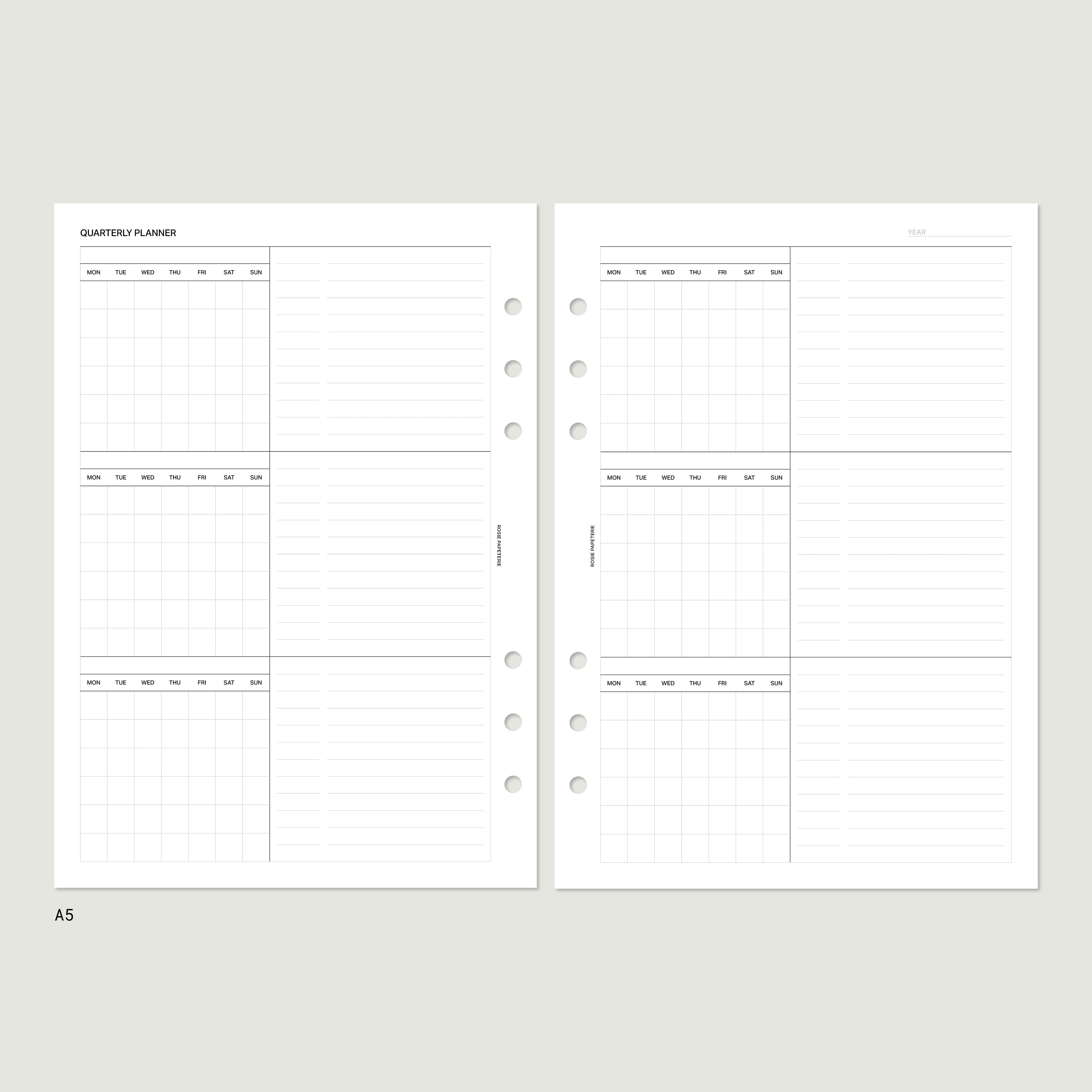 Undated Agenda Bundle — A5