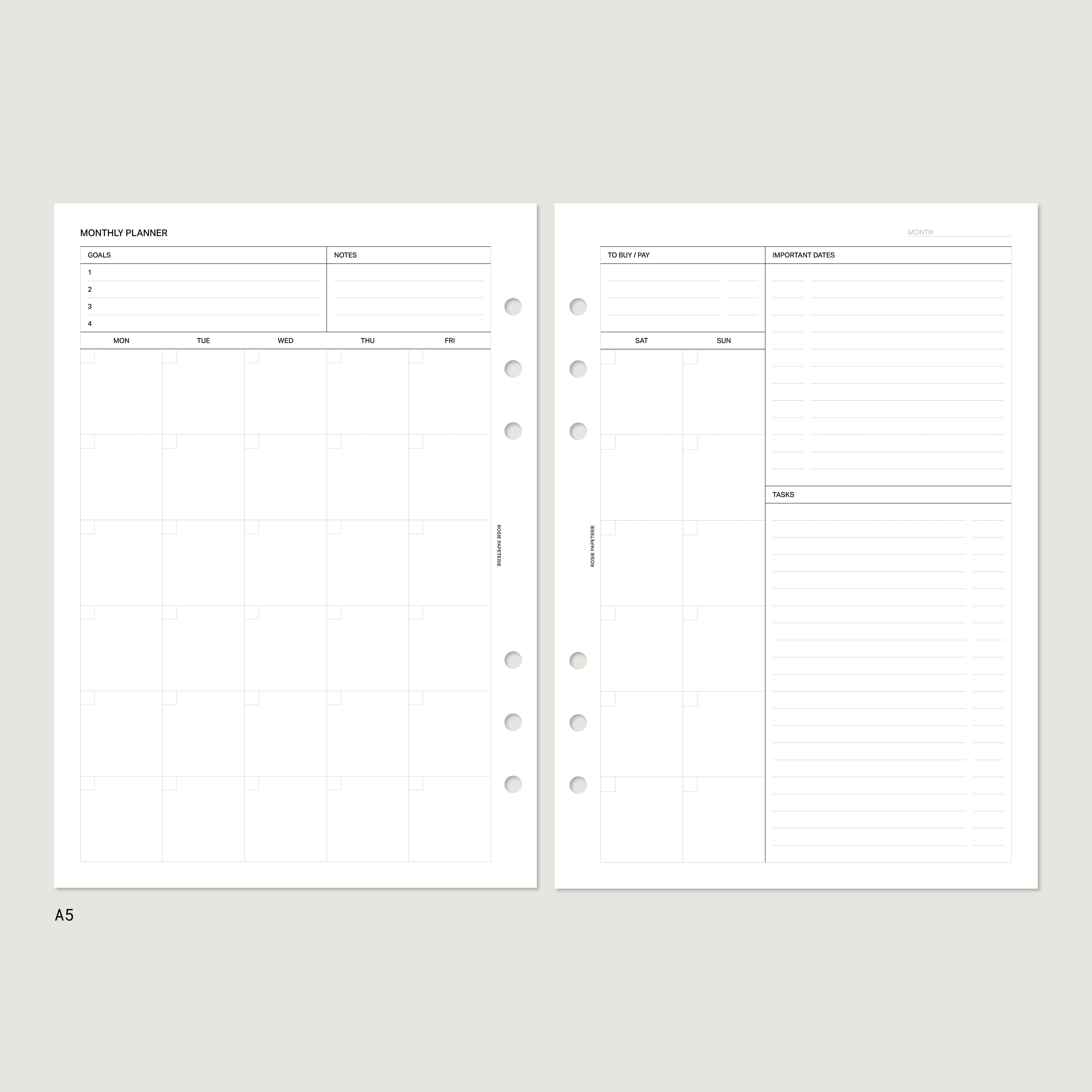Undated Agenda Bundle — A5