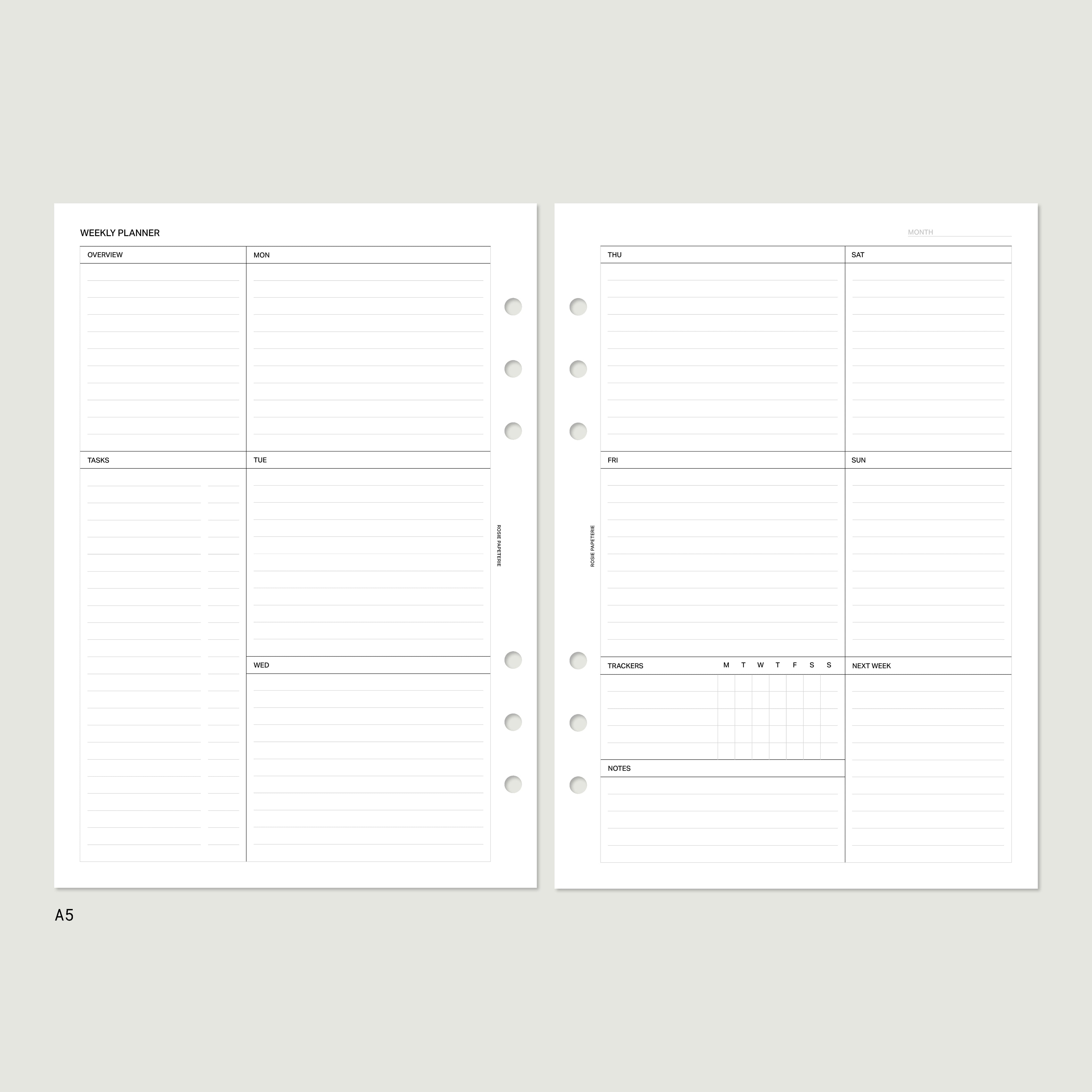 Undated Agenda Bundle — A5