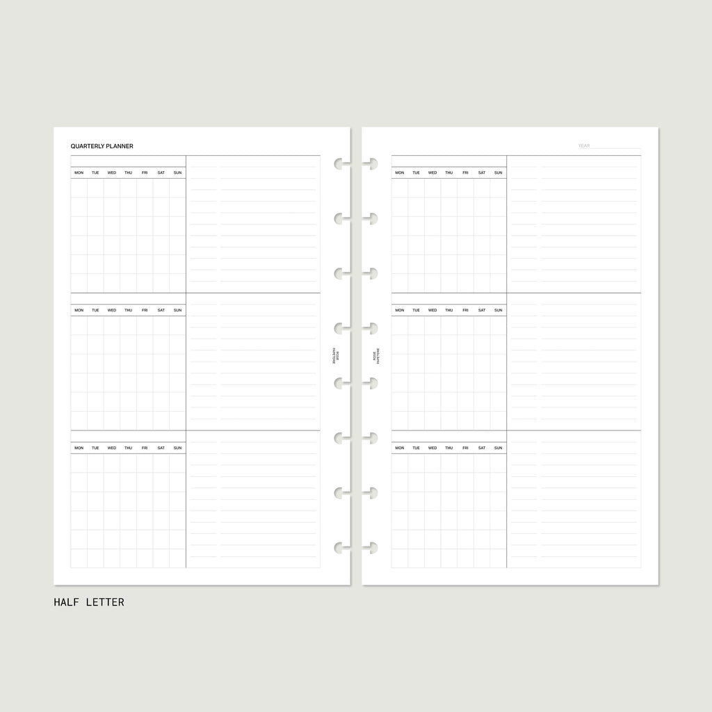 Undated Agenda Bundle — Half Letter
