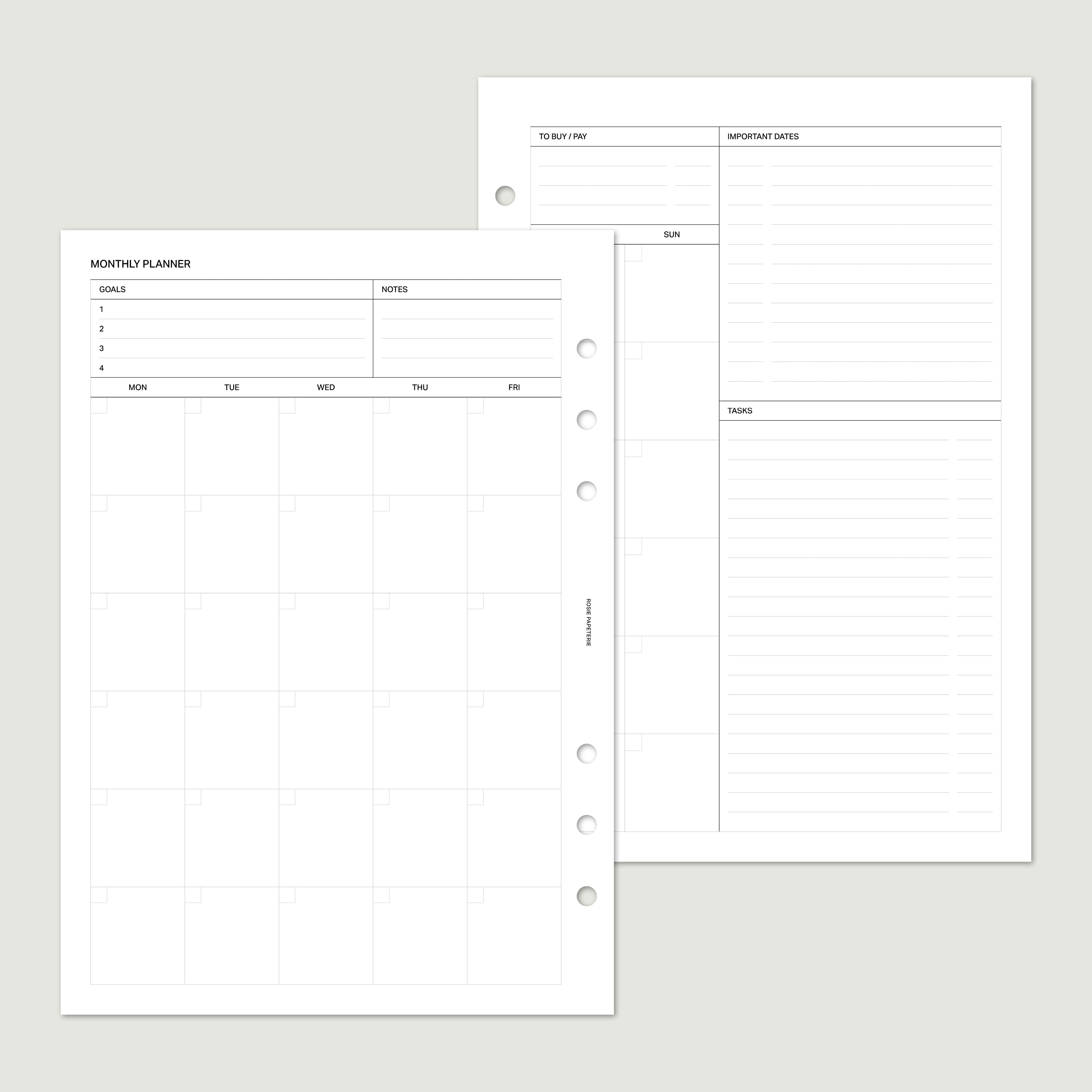 Undated Month on 2 Pages - PDF