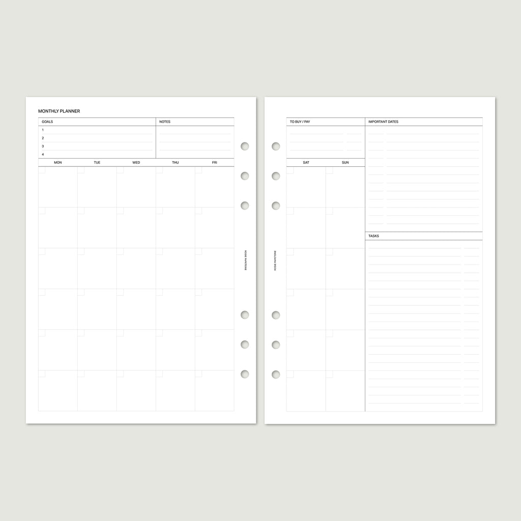 Undated Month on 2 Pages - PDF