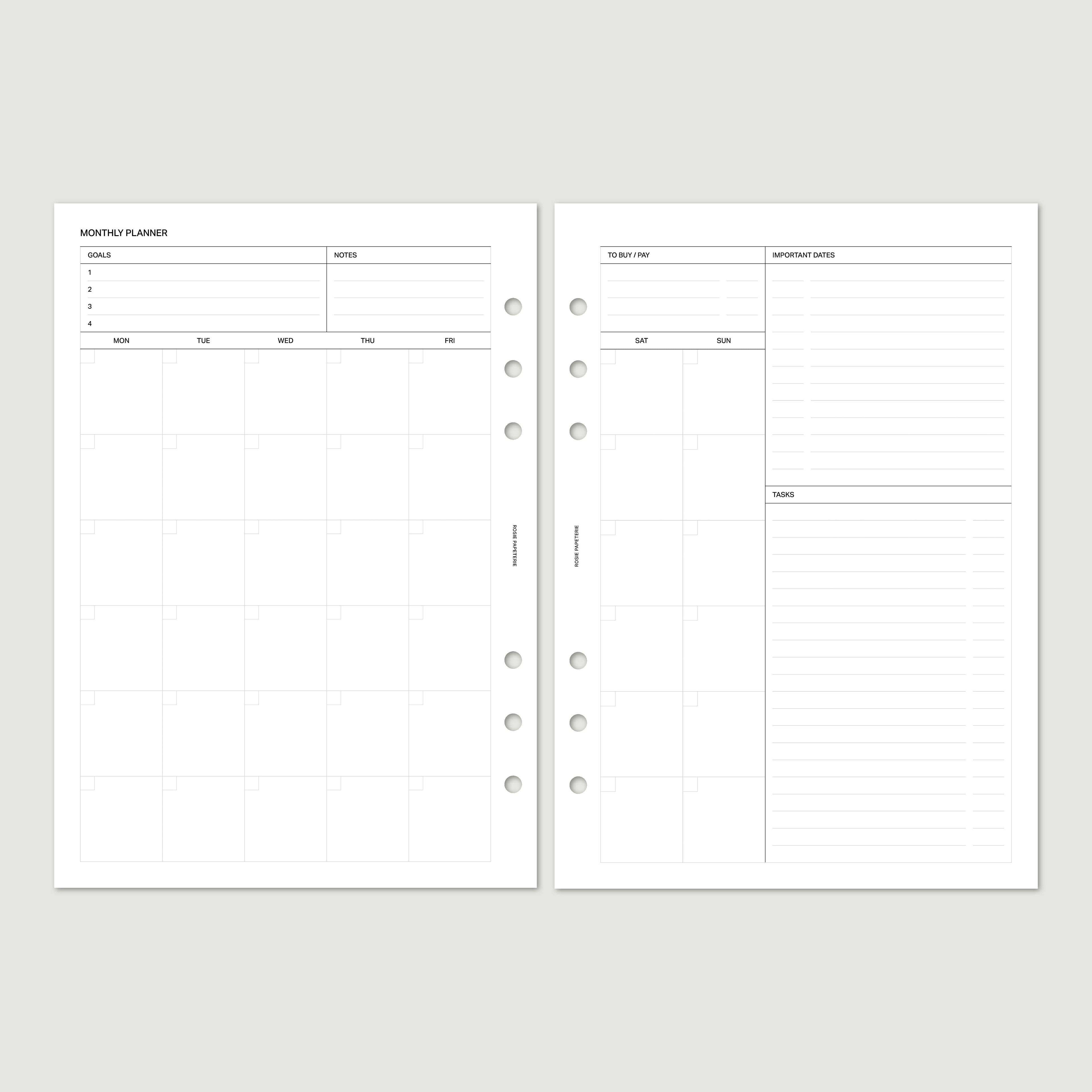 Undated Month on 2 Pages - PDF