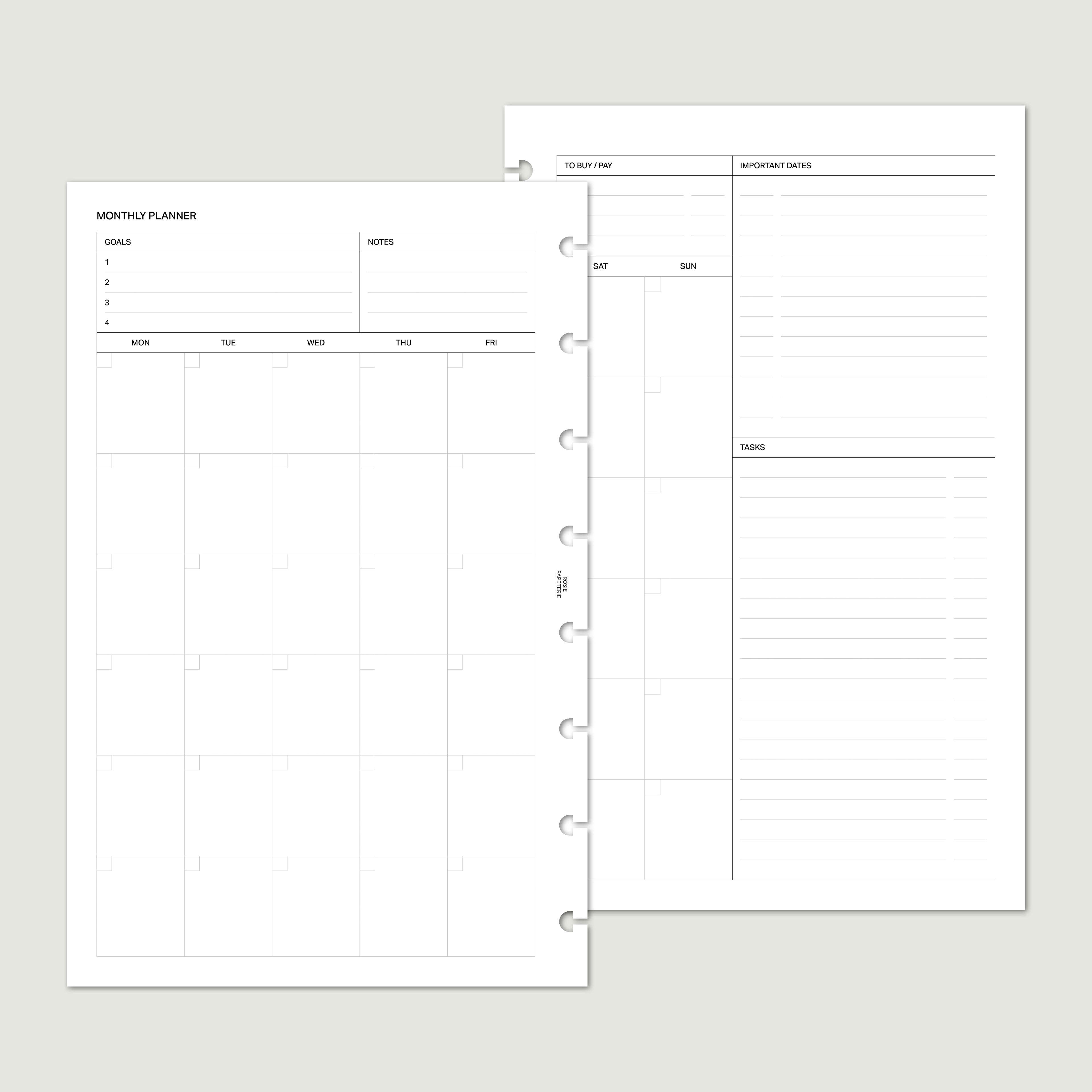 Undated Month on 2 Pages - PDF