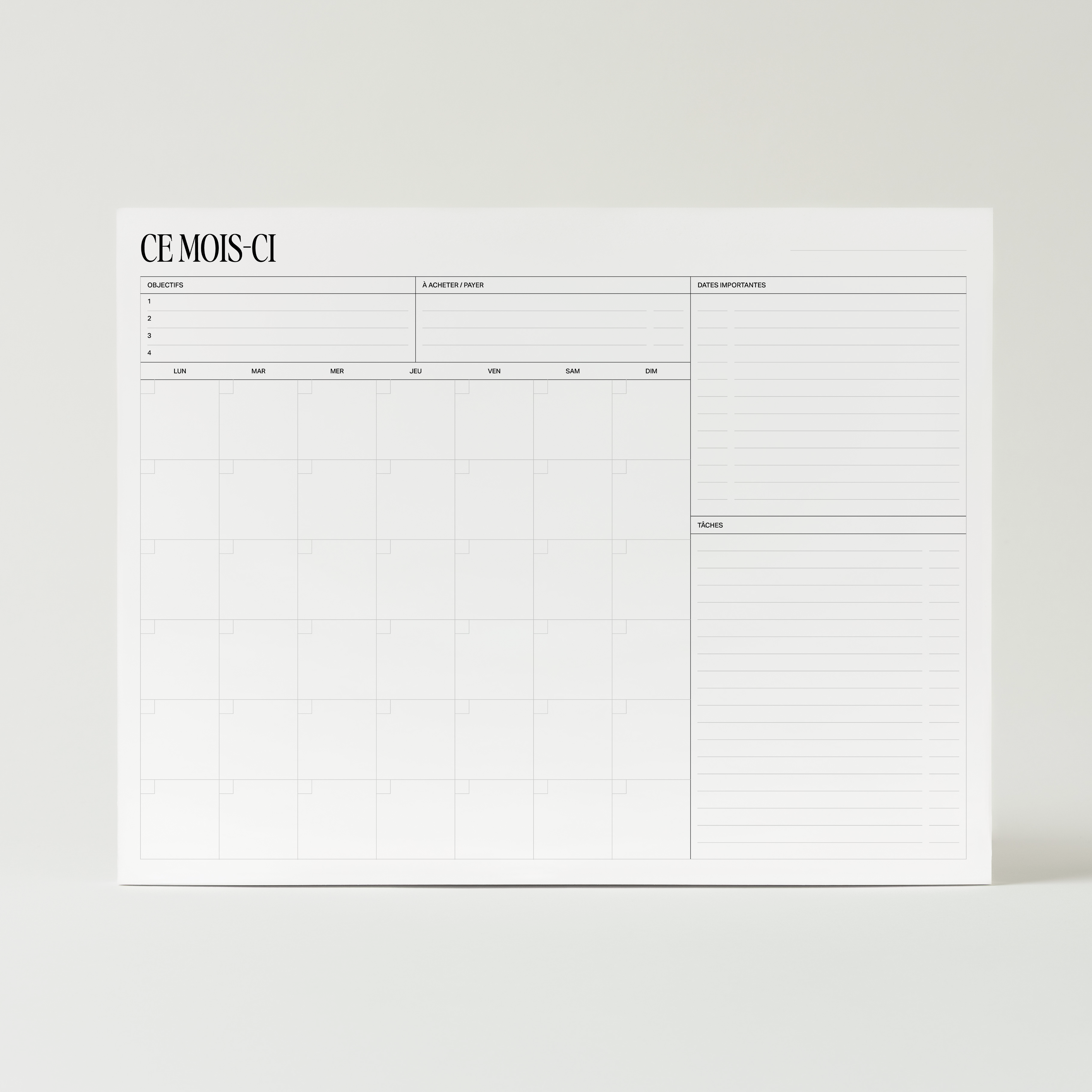 Monthly DeskPad – Rosie Papeterie