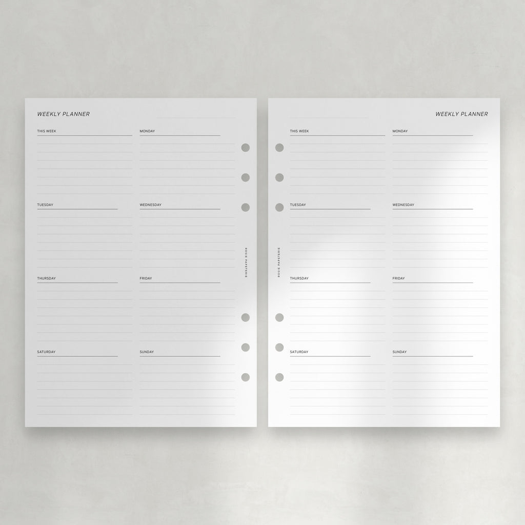Undated Minimal Weekly Overview