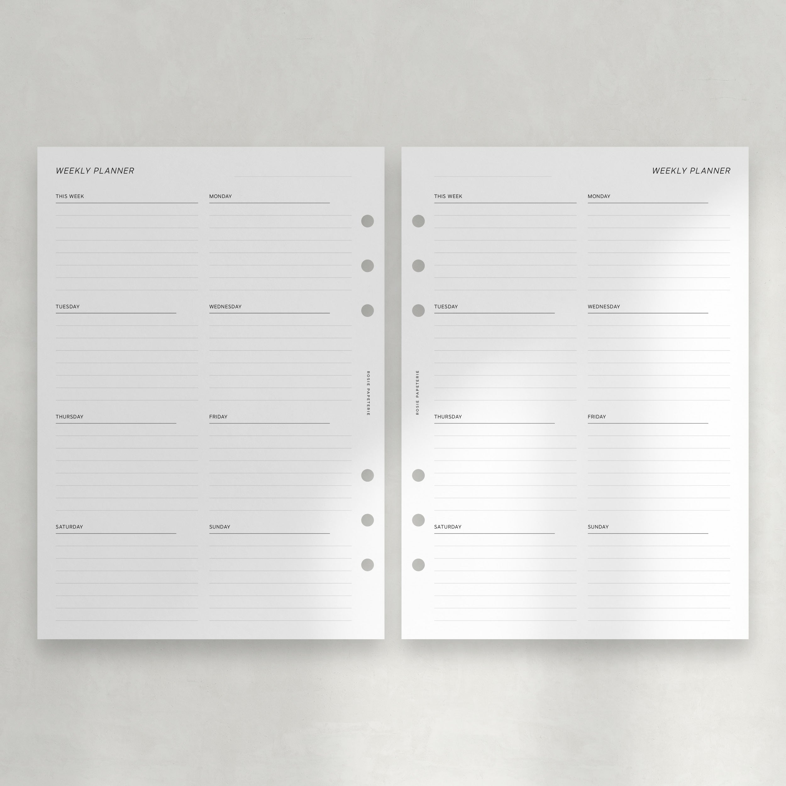 Undated Minimal Weekly Overview