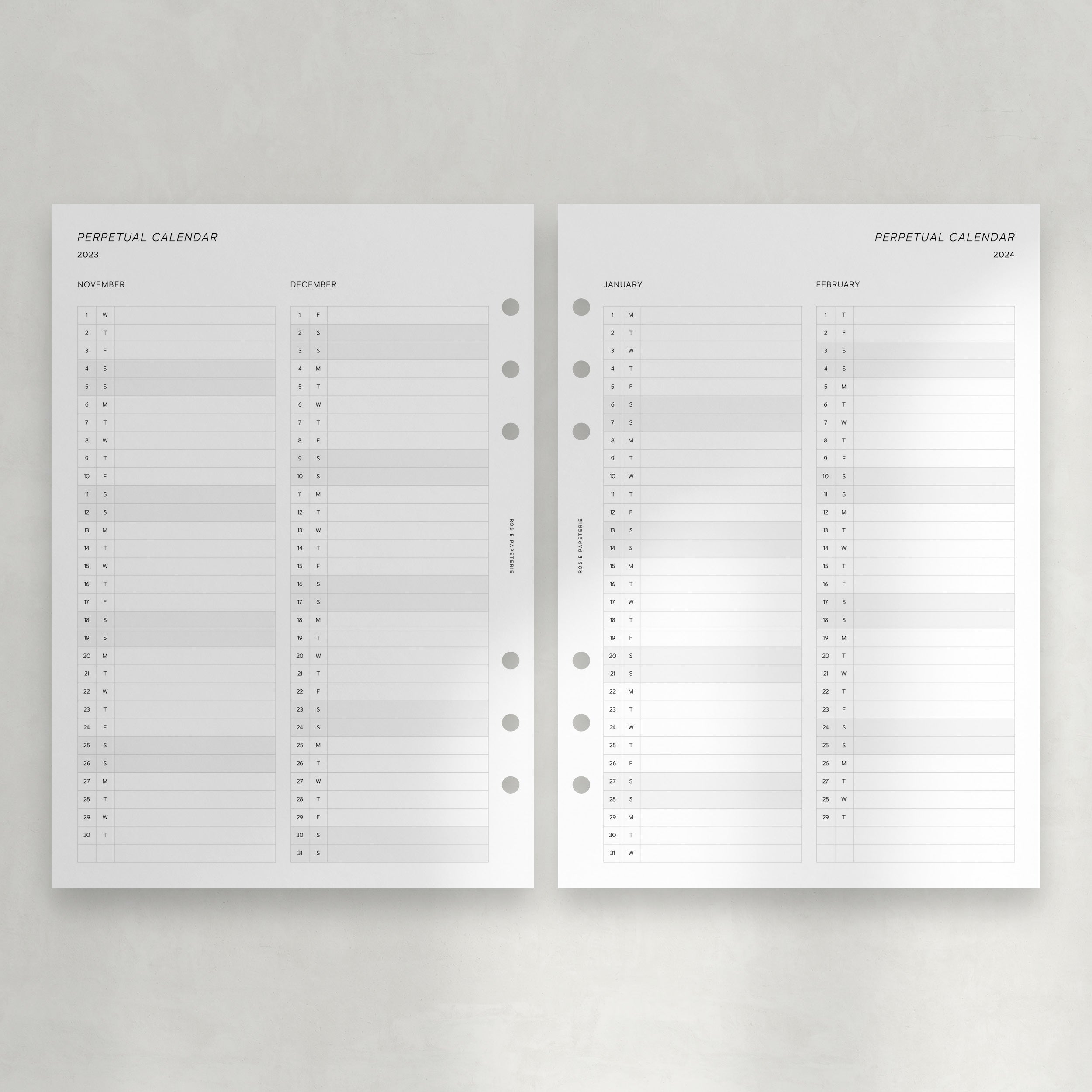 3 1/2 X 2 Inches 2023 2024 Mini Monthly Calendars Small -   Printable  calendar pdf, Planner inserts printable, Printable planner