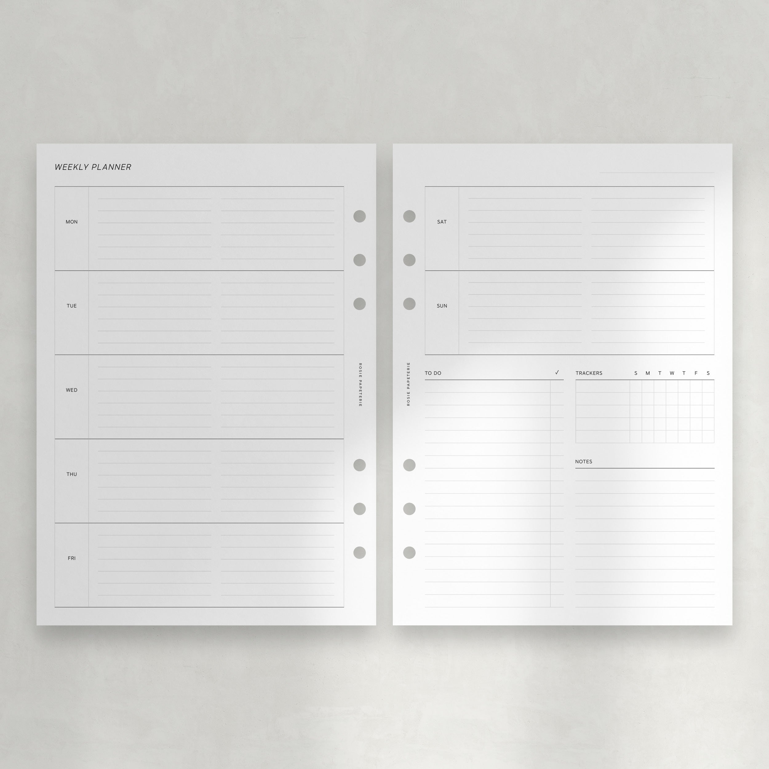 Undated Horizontal Weekly Detailed
