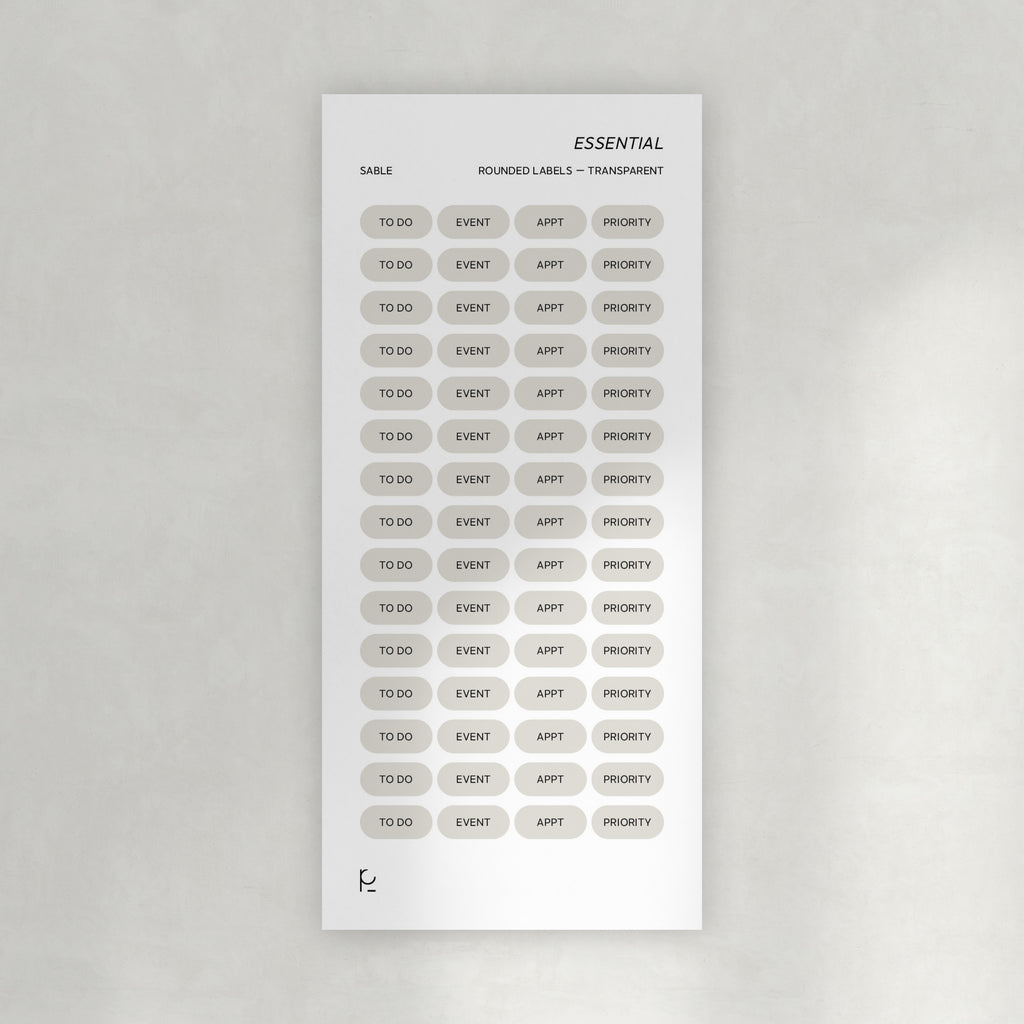 Essential Rounded Labels Stickers