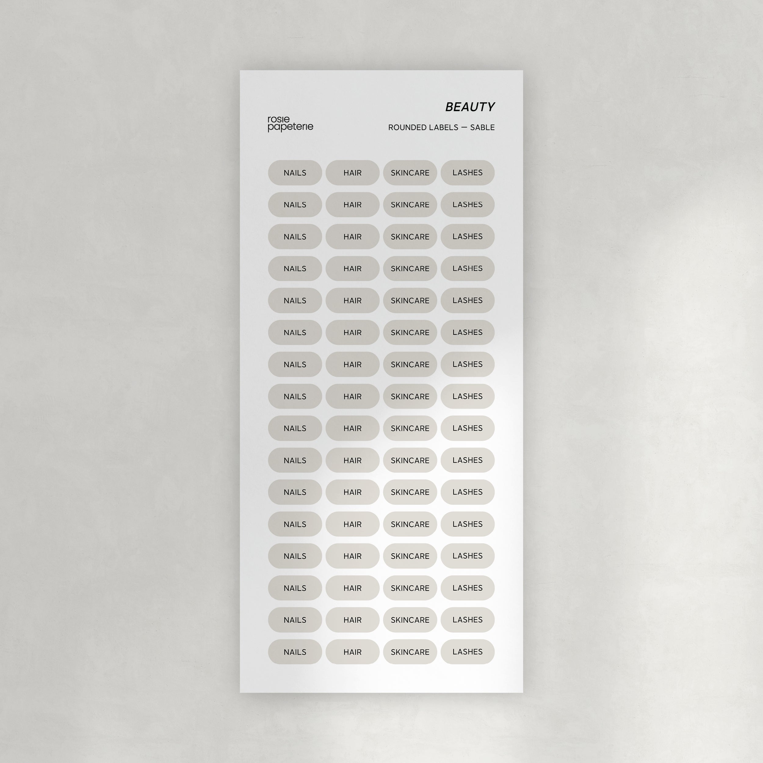 Beauty Rounded Labels Stickers