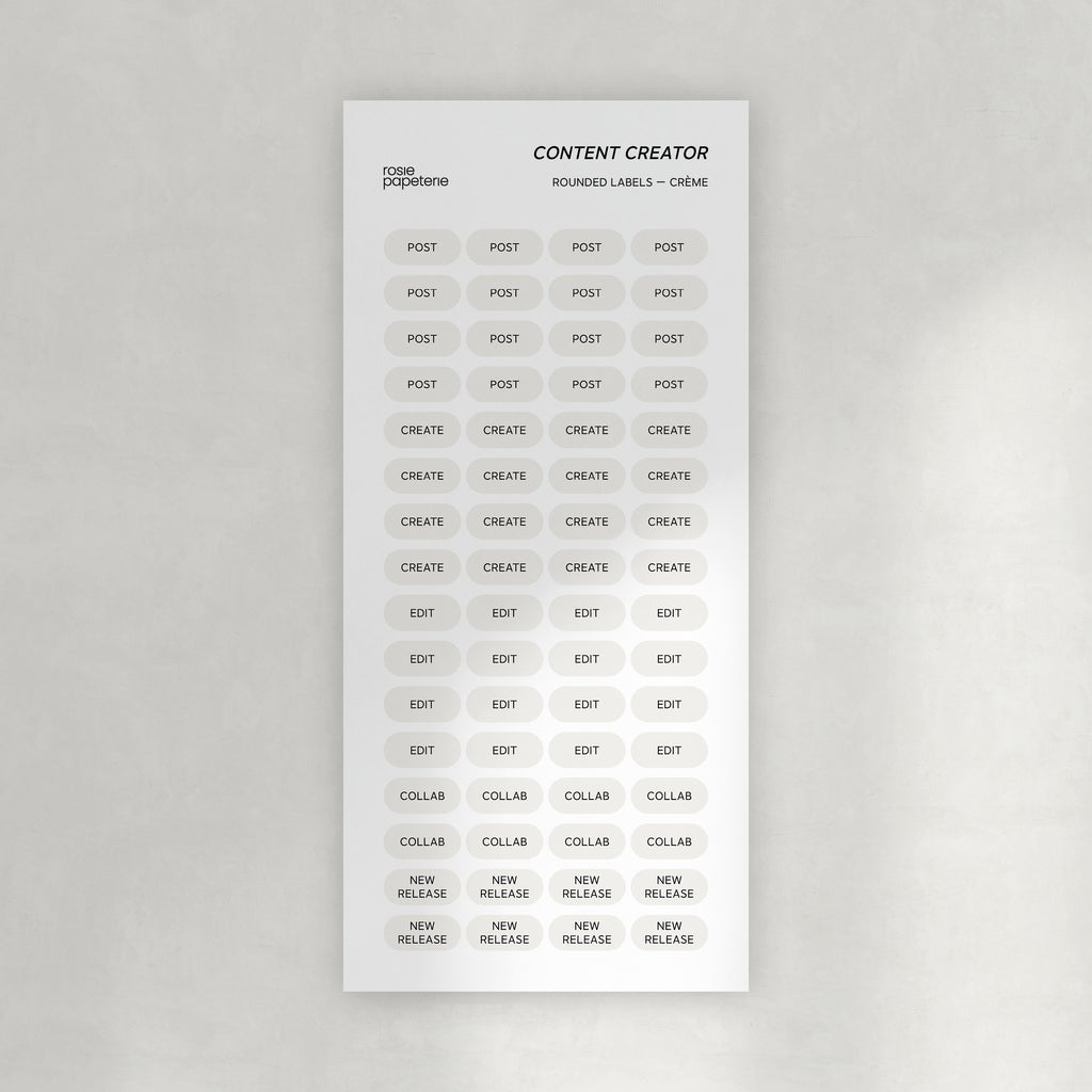 Content Creator Rounded Labels Stickers – Rosie Papeterie