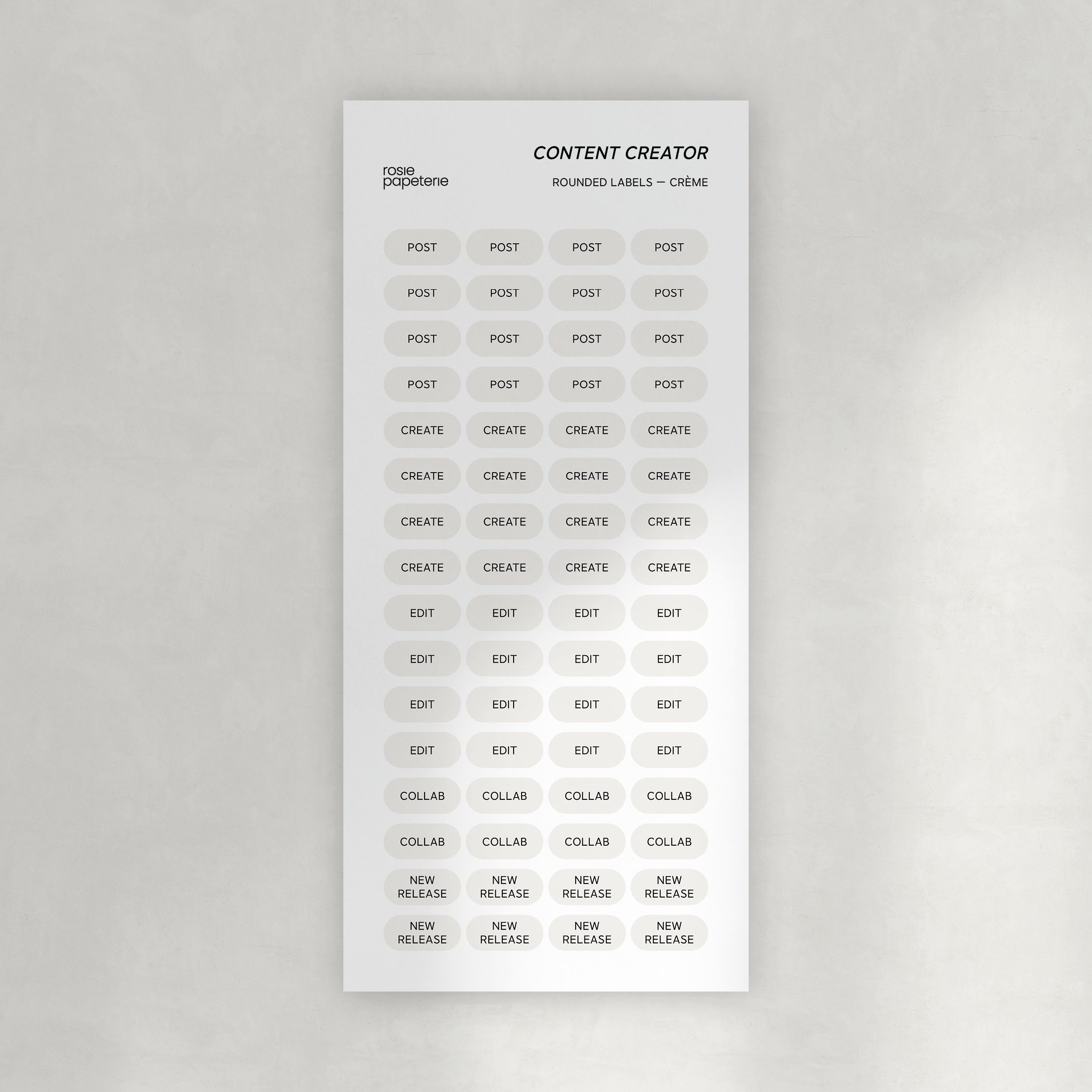 Content Creator Rounded Labels Stickers